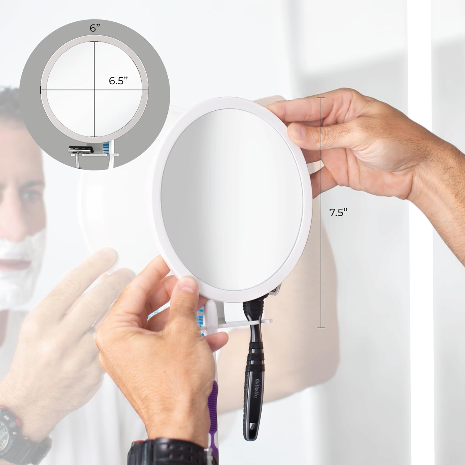 Professional Grooming Mirror - No Fog Multi-Magnification