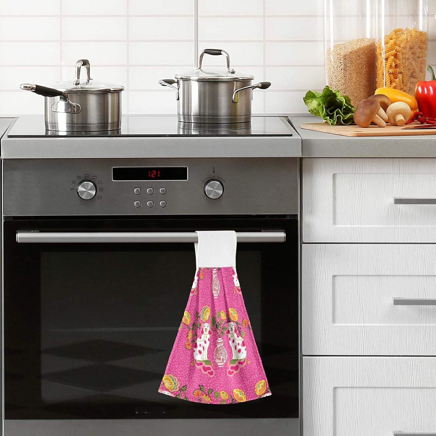 Premium 2-Pack Kitchen Towels Stokes Dogs Design