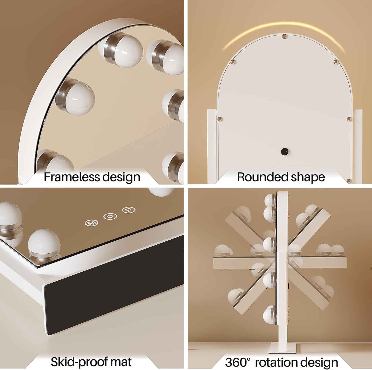 Bright Durable and Rotating Makeup Mirror