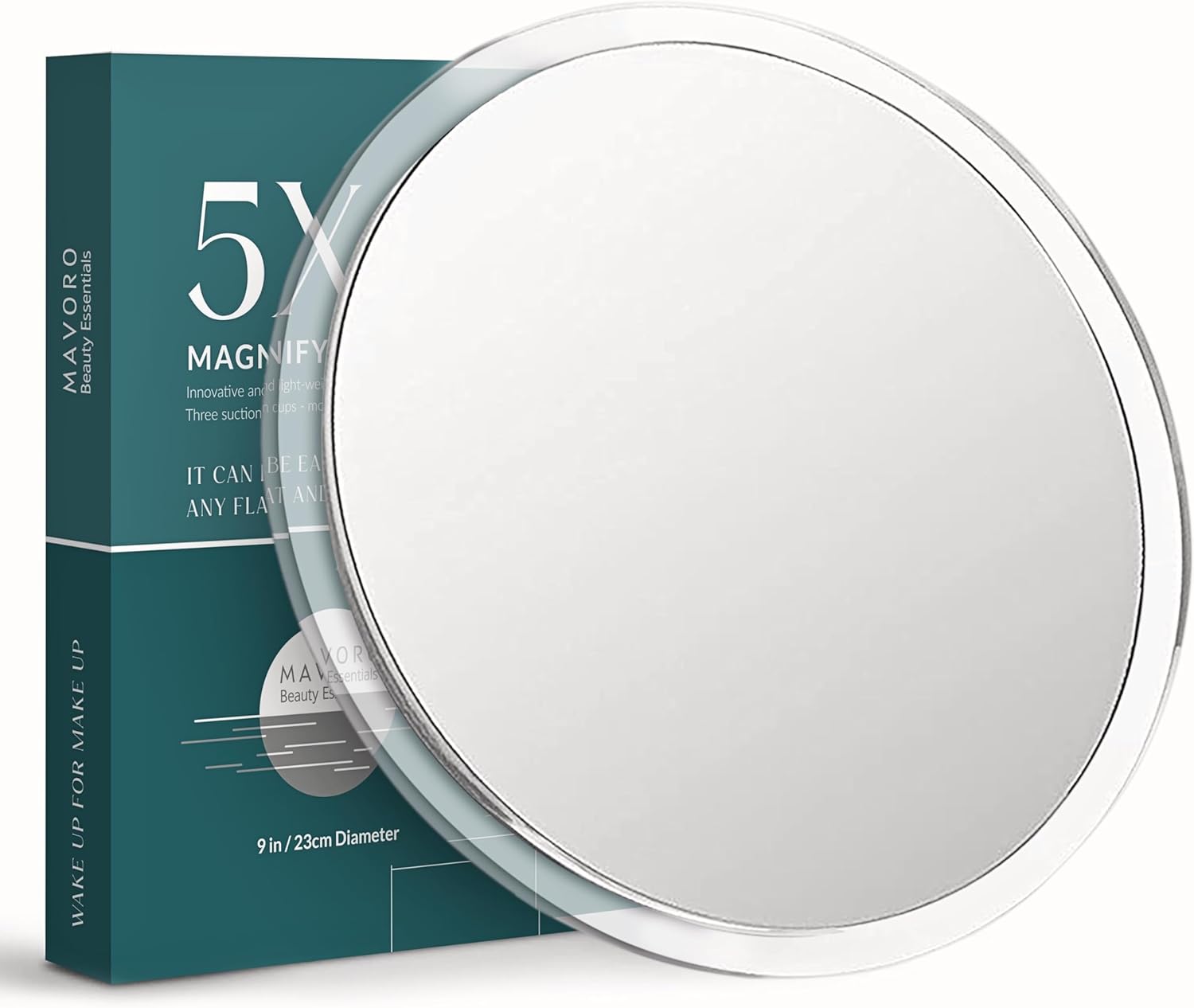 Mavoro Magnifying Mirror 5X with 3 Suction Cups 9 Inch