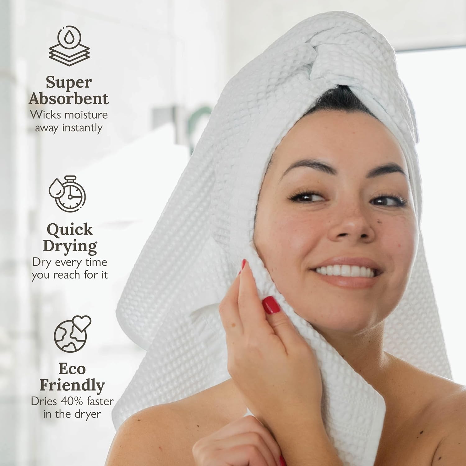 Quick-Dry Eco-Friendly Waffle Towels 40x80