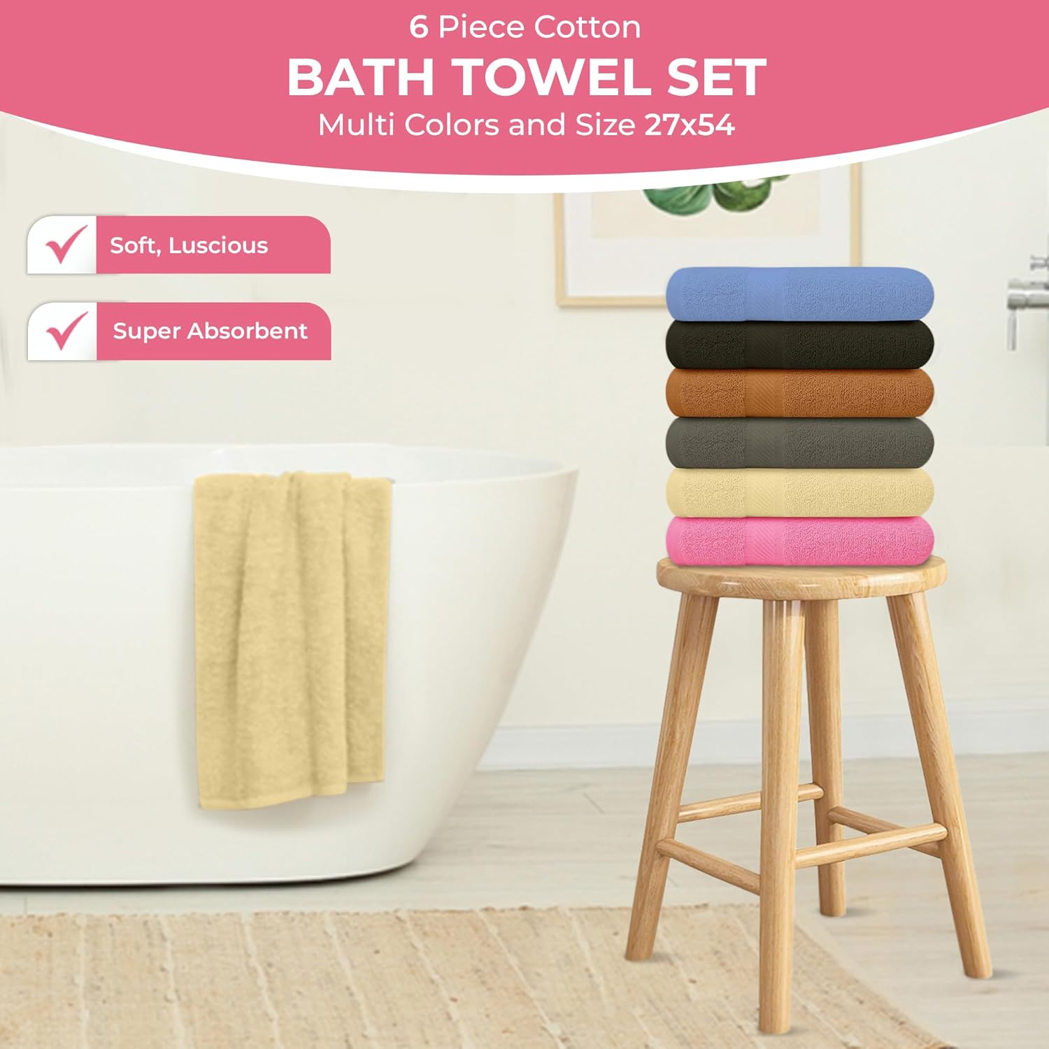 Luxury 100 Cotton Bath Towels