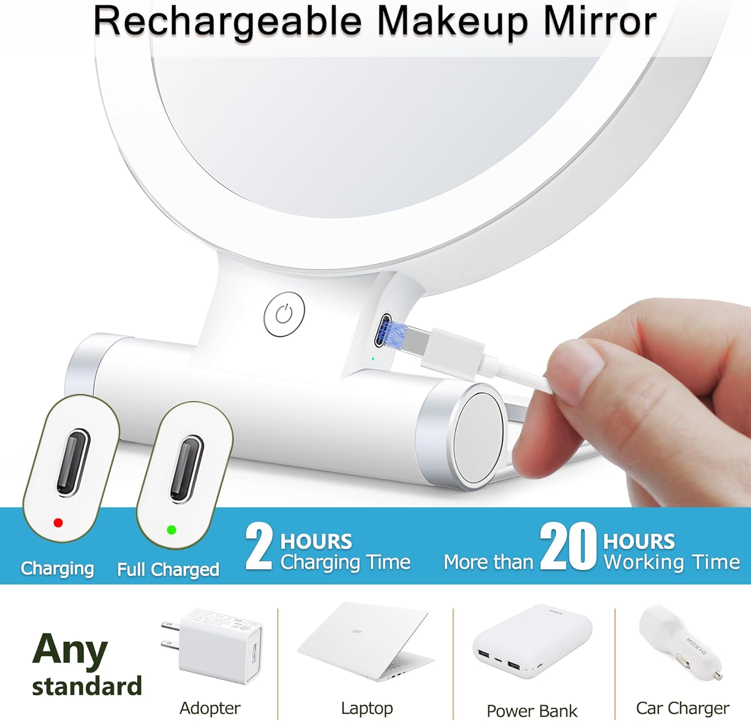 MIYADIVA 20X Magnifying Mirror with Light