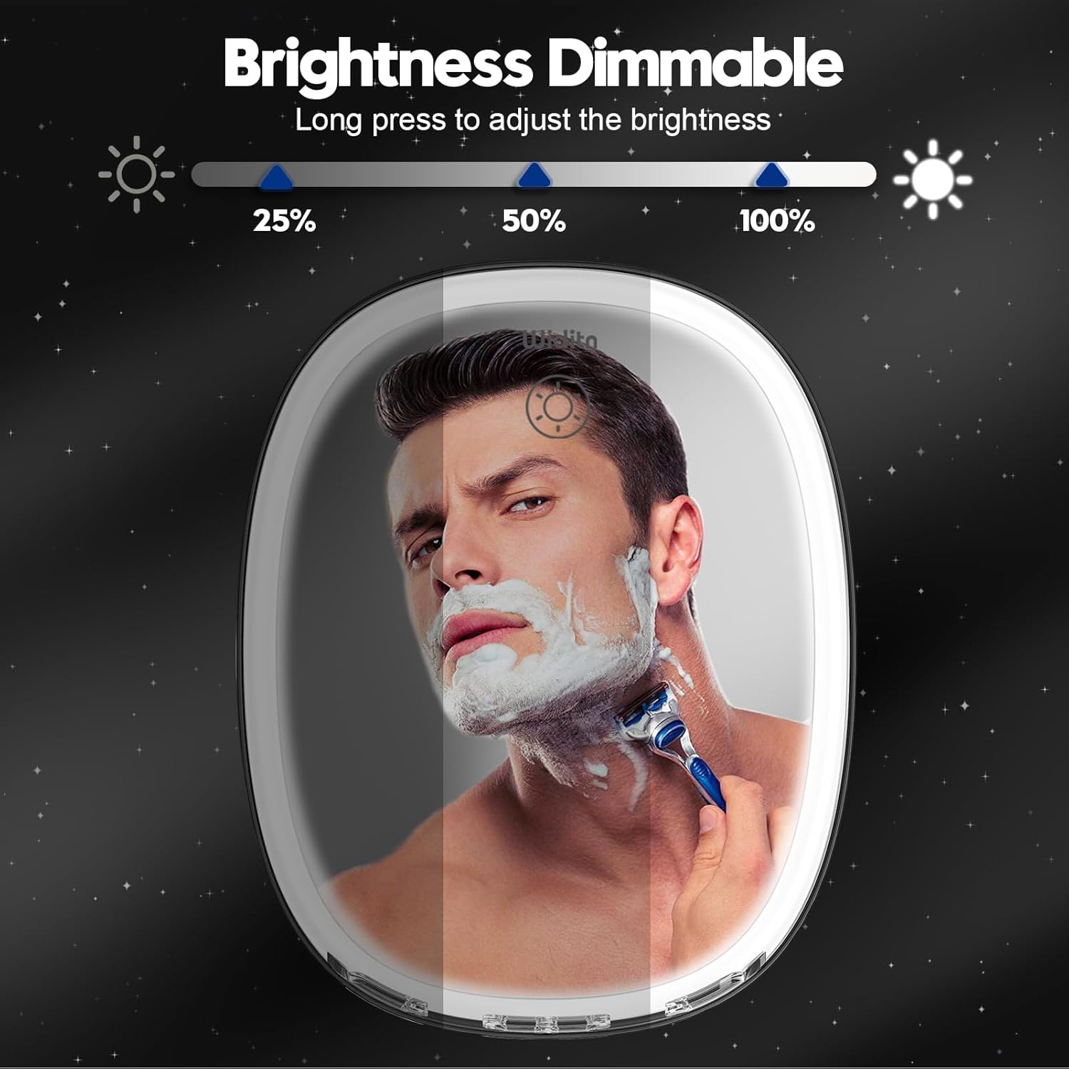 Fog-Free LED Shower Mirror Adjustable LED Shaving Mirror
