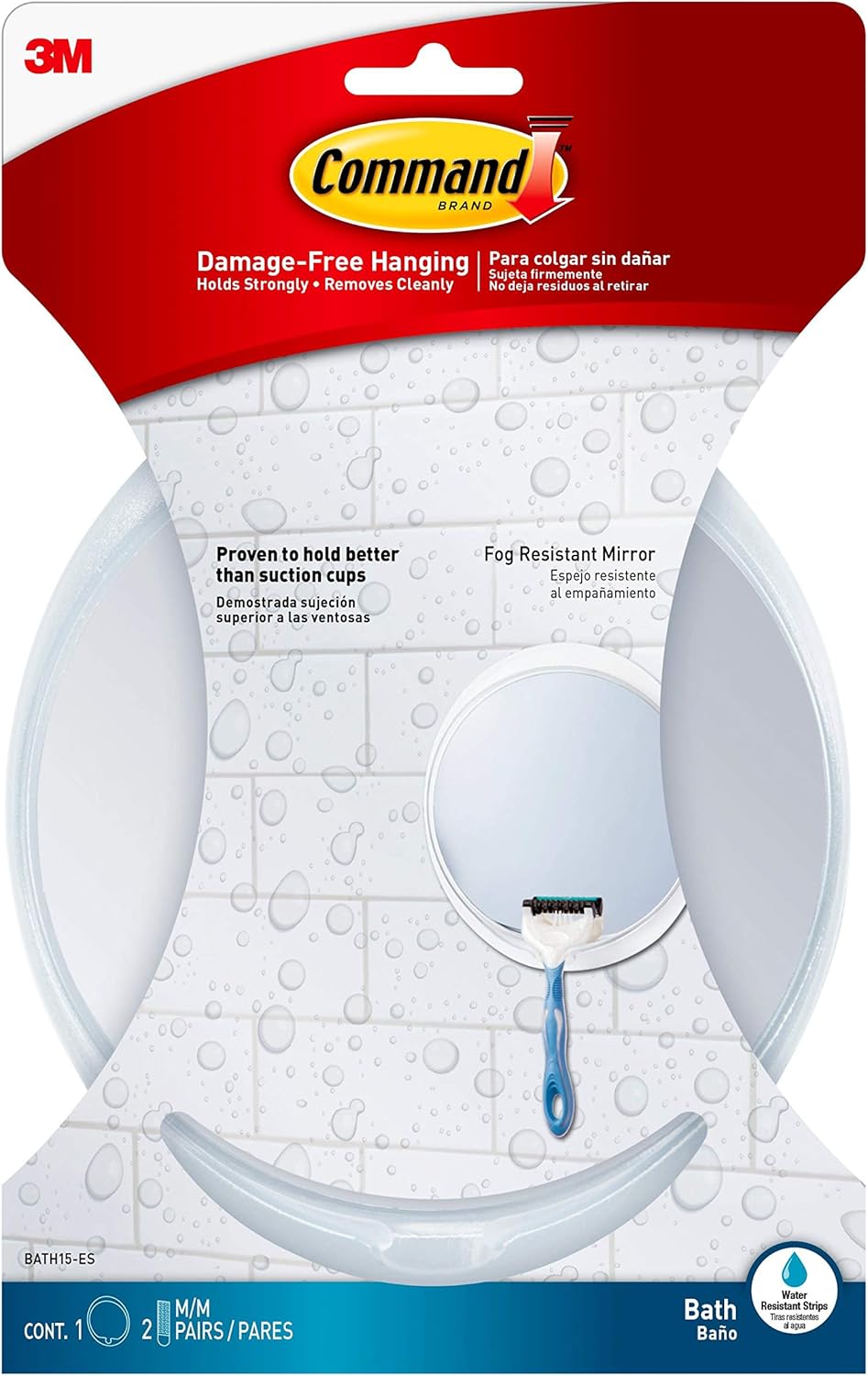 Fog-Free Command Mirror Easy to Display in the Shower