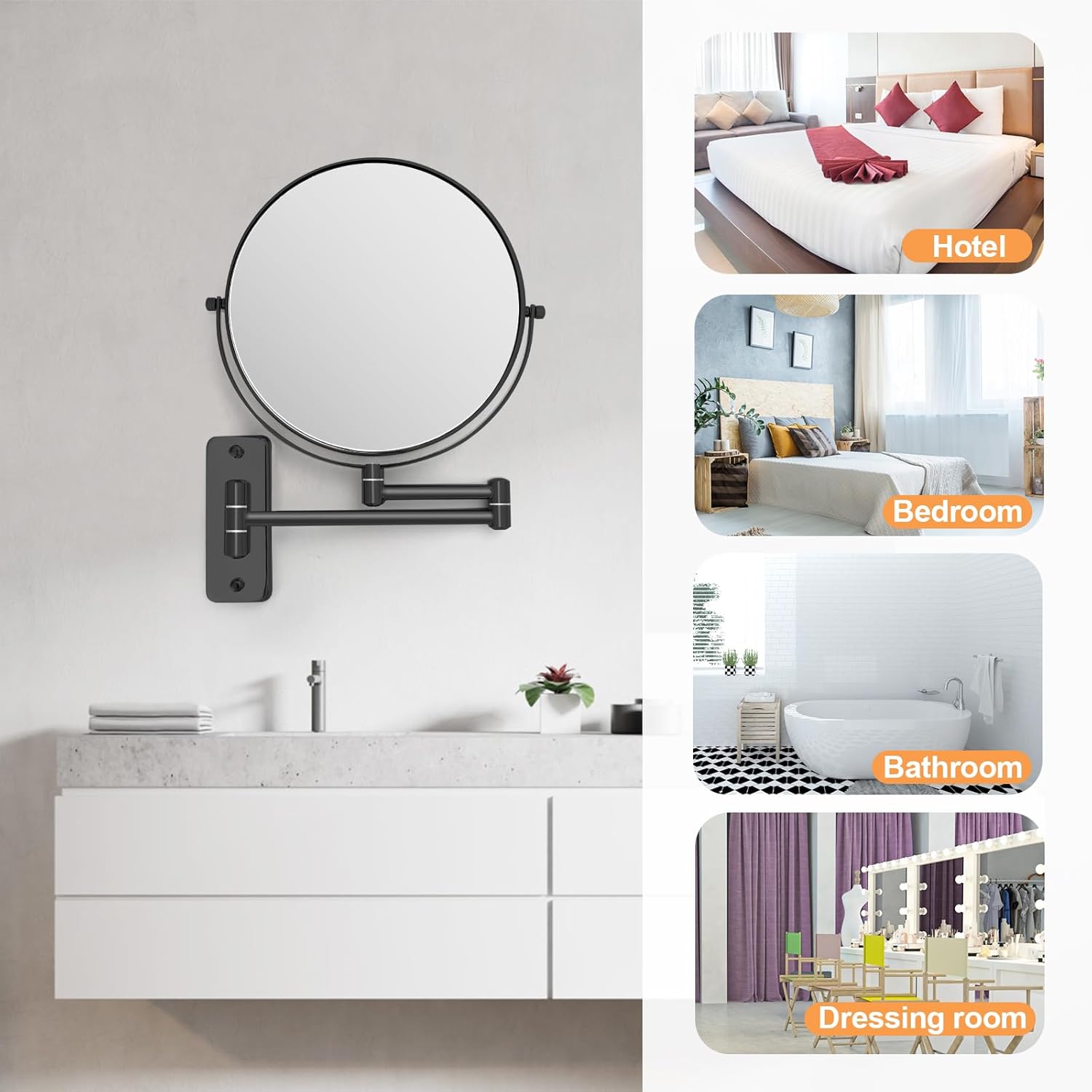 8 Wall-Mounted Magnifying Mirror