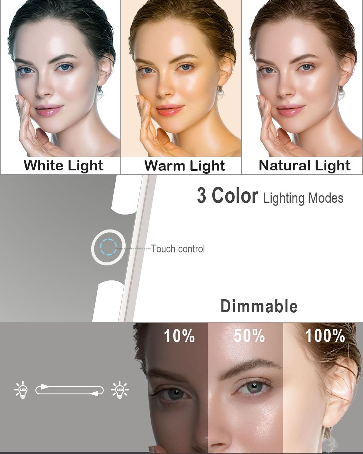 Travel Makeup Mirror with Lights