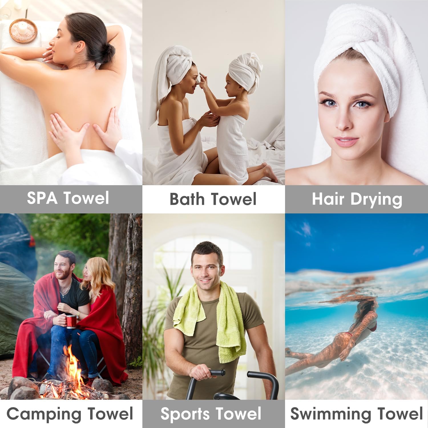 JML Microfiber Bath Towel Set 4-Pack