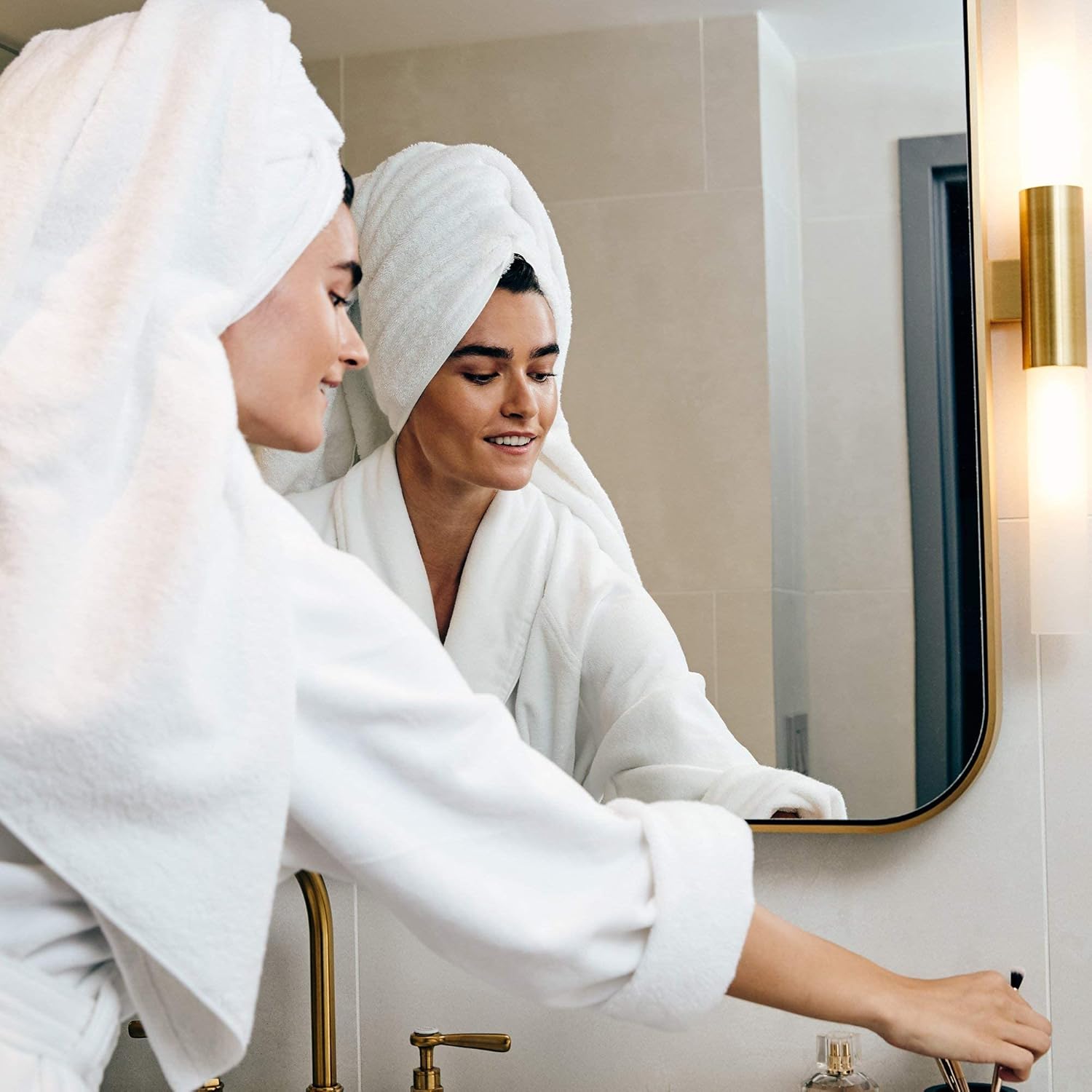 H by Frette Luxury All-White Bath Sheet Set of 2
