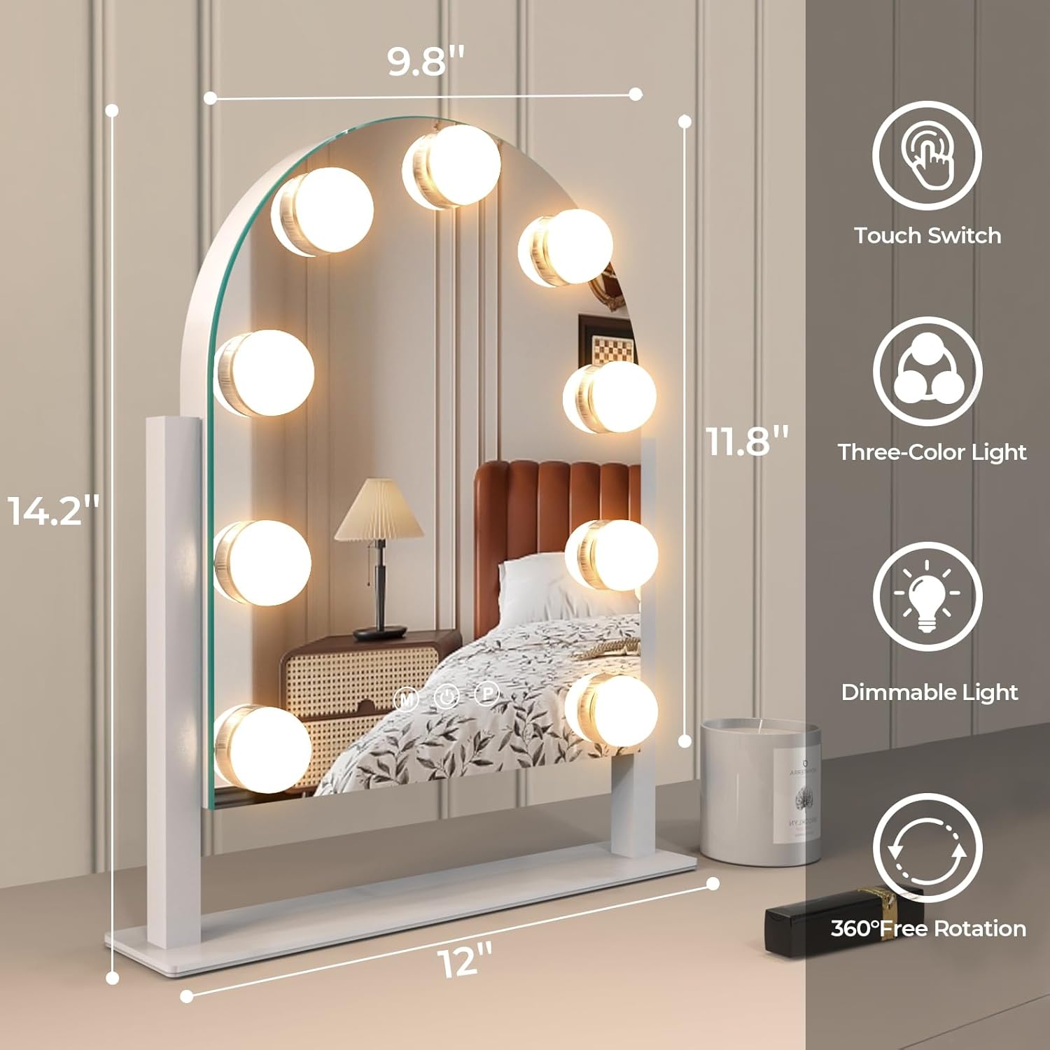 Bright Durable and Rotating Makeup Mirror