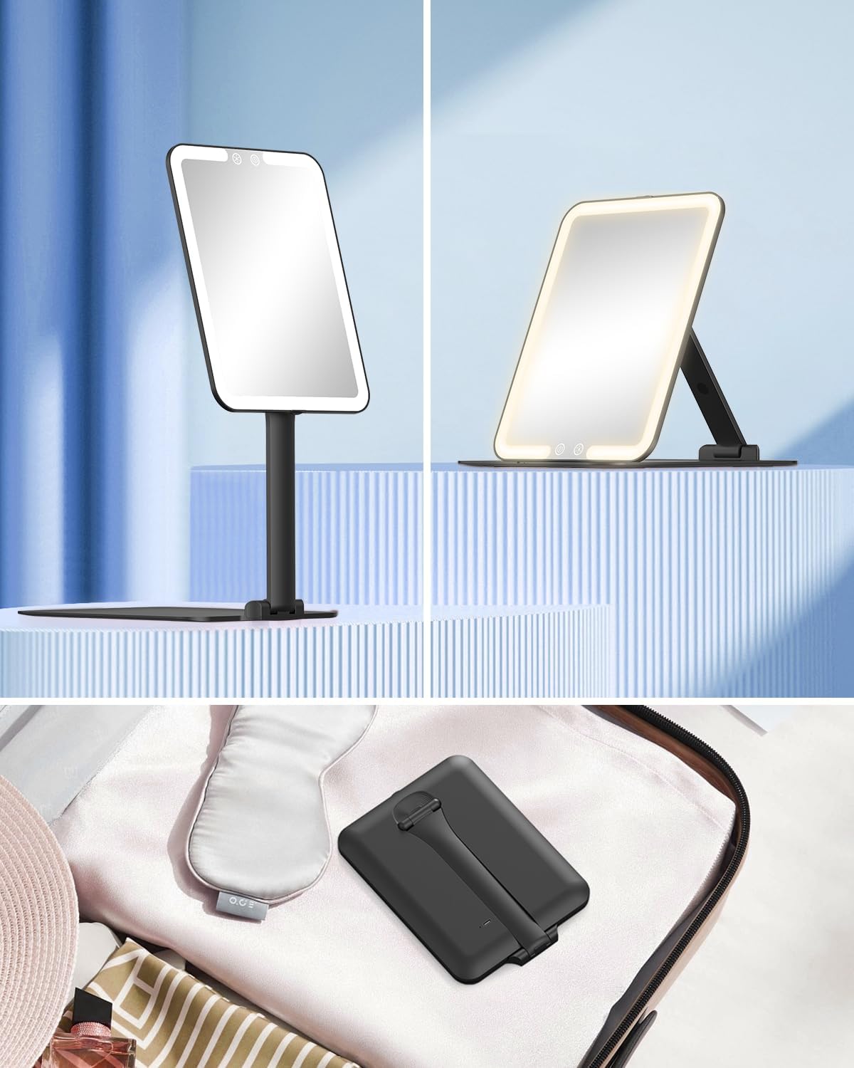 Gospire 10X Travel Makeup Mirror with Lights