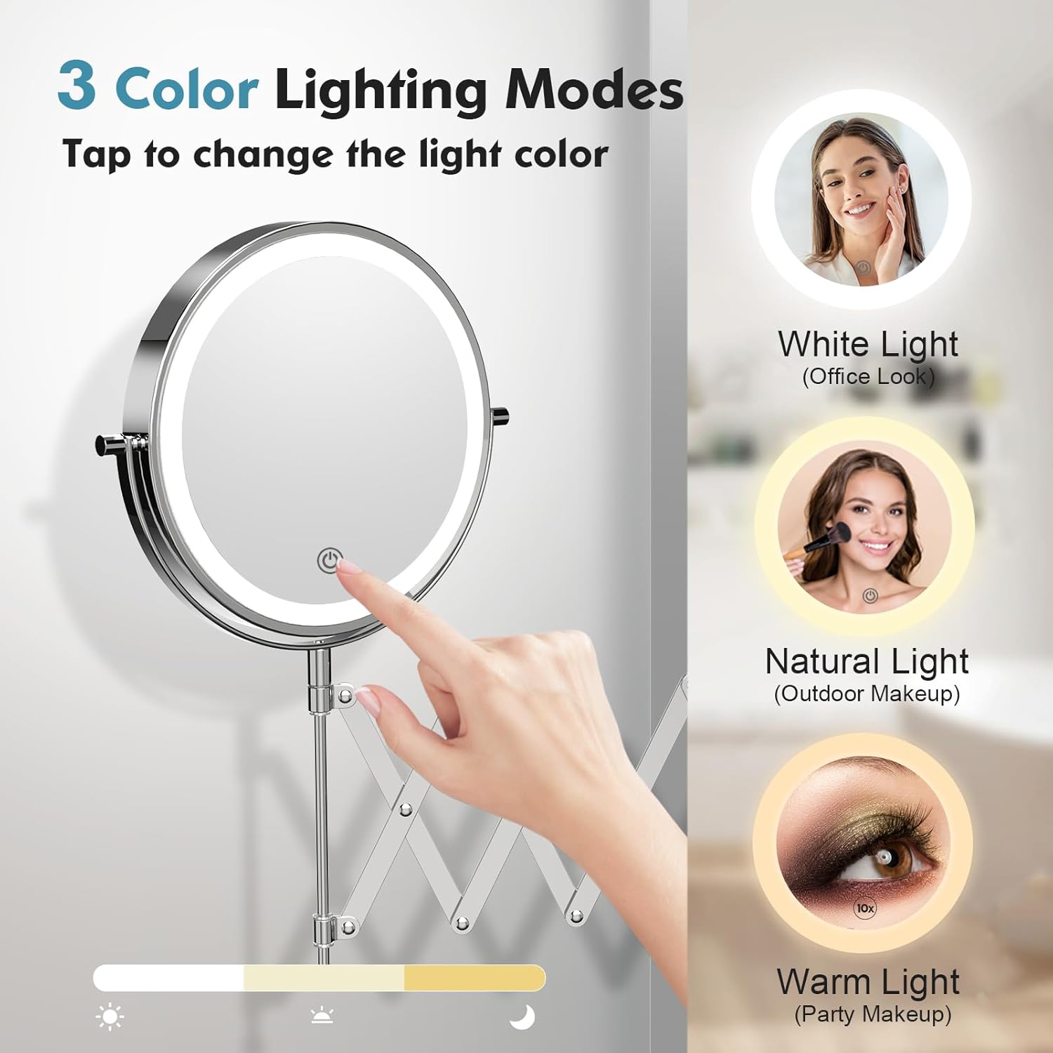 Vibrant 8-10X Wall-Mounted Makeup Mirror