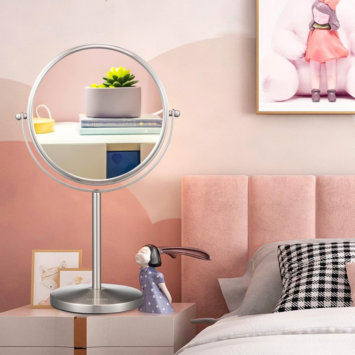 ALHAKIN 10x Magnifying Makeup Mirror 8-Inch Tabletop for BathroomDesk