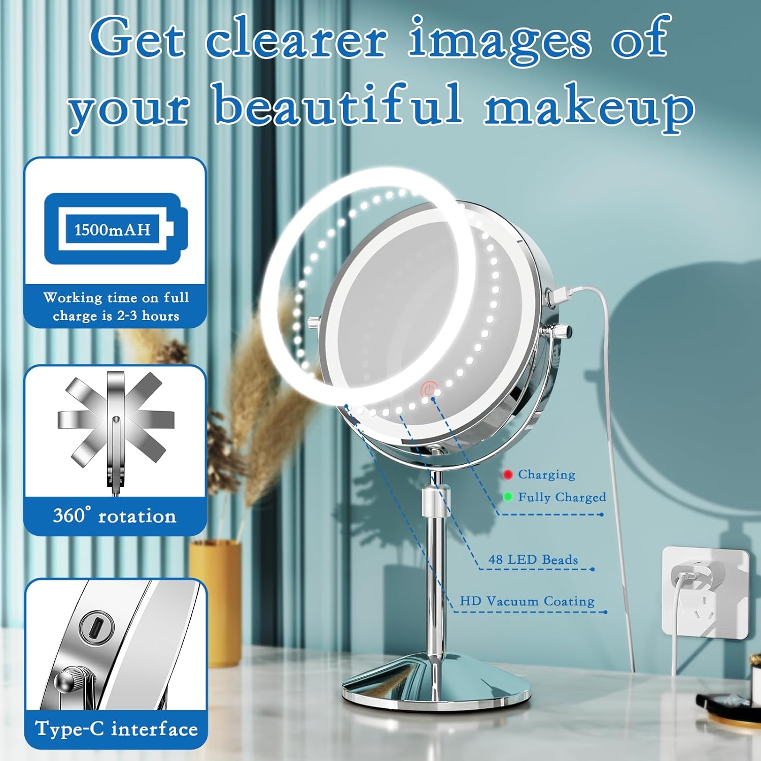 Professional 10X Magnifying Vanity Mirror with Lights