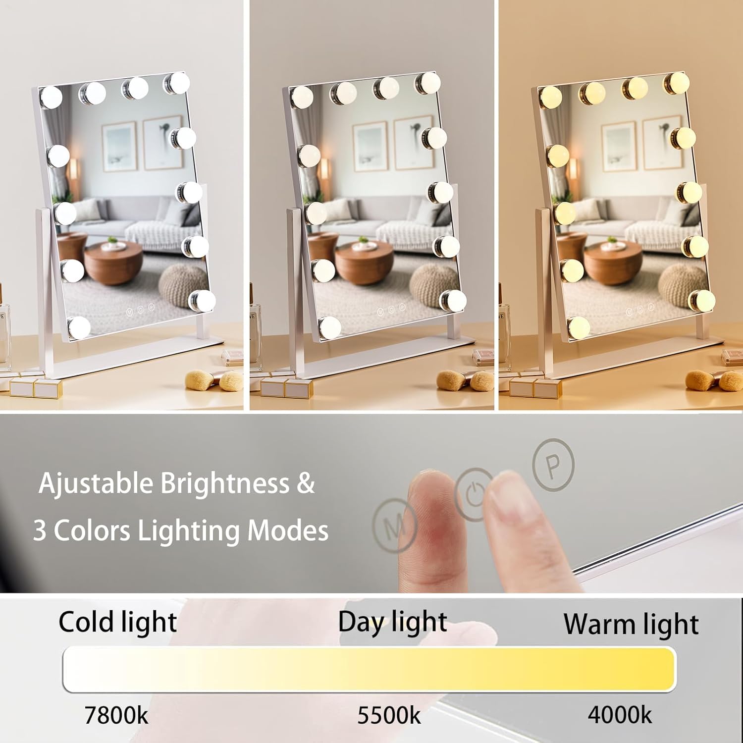 Vanity Mirror with Perfect Lighting and Magnification