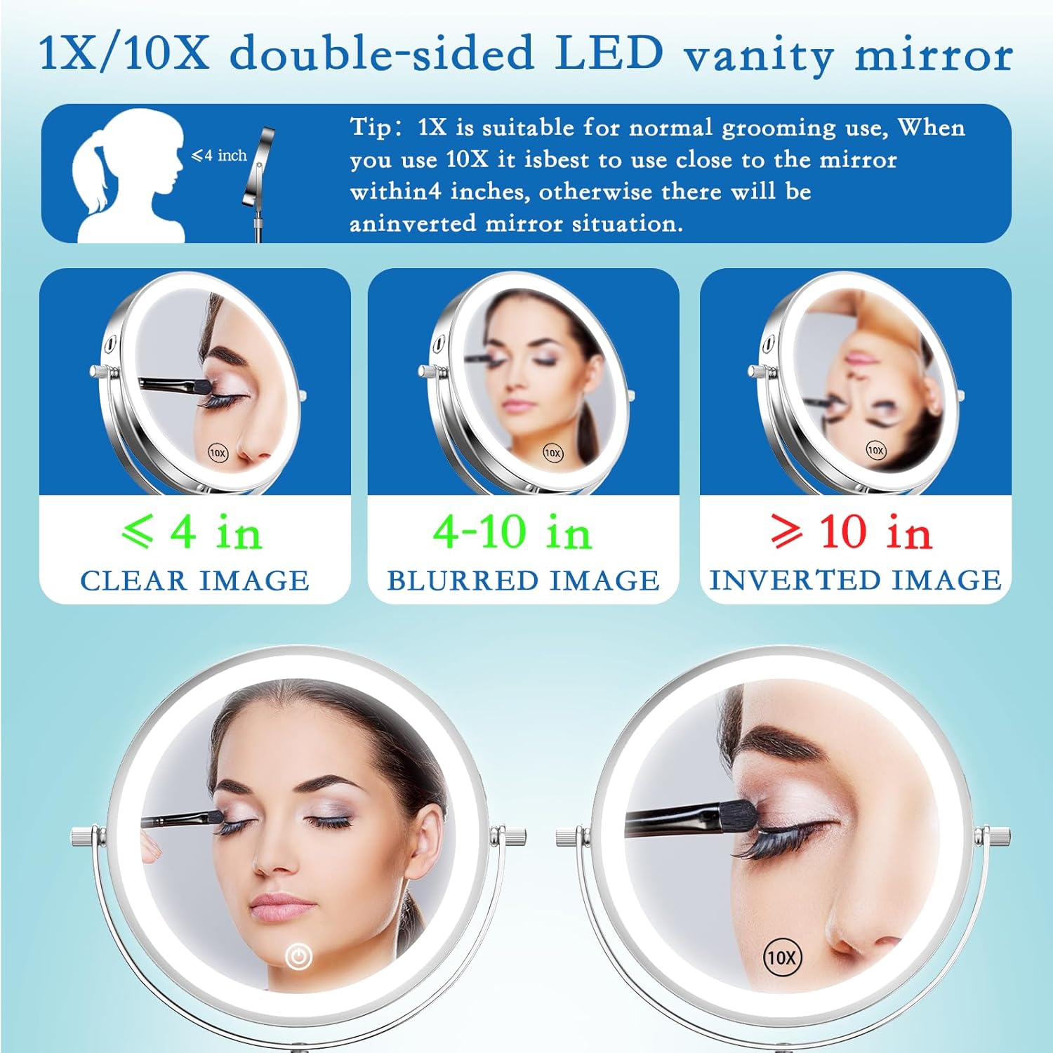 Professional 10X Magnifying Vanity Mirror with Lights