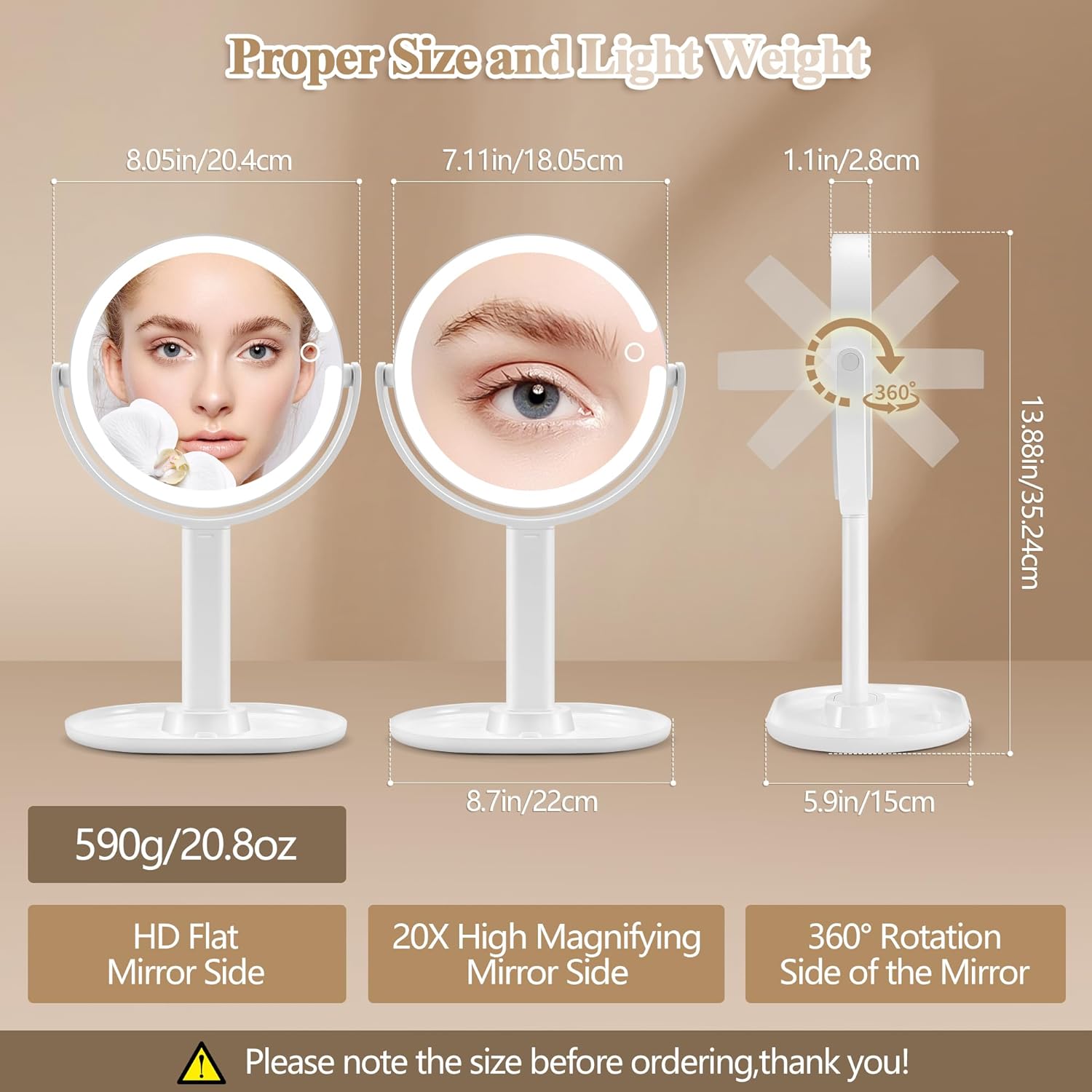 Makeup Mirror with Lights by MOMOKUBA