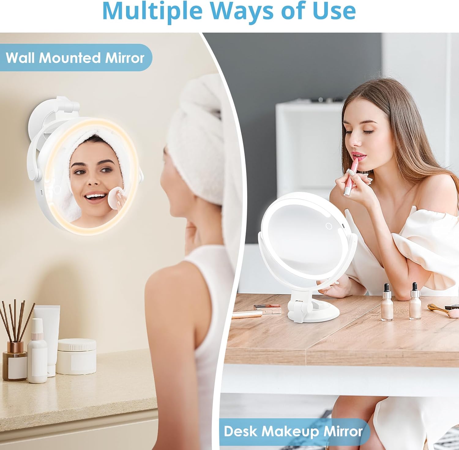 Fabuday Magnifying Mirror with Lights and Suction Cup