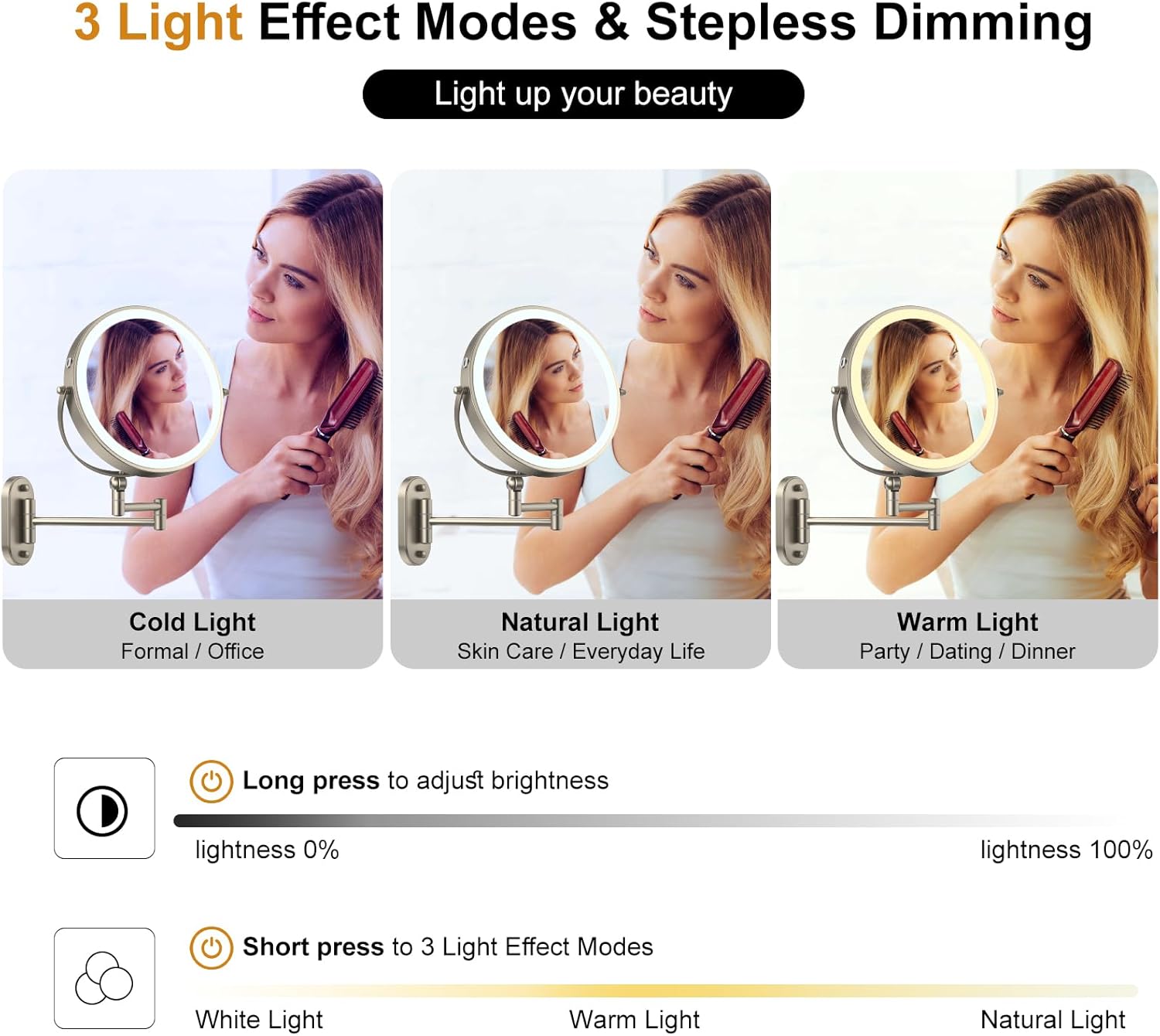 9 Wall-Mounted Lighted Makeup Mirror