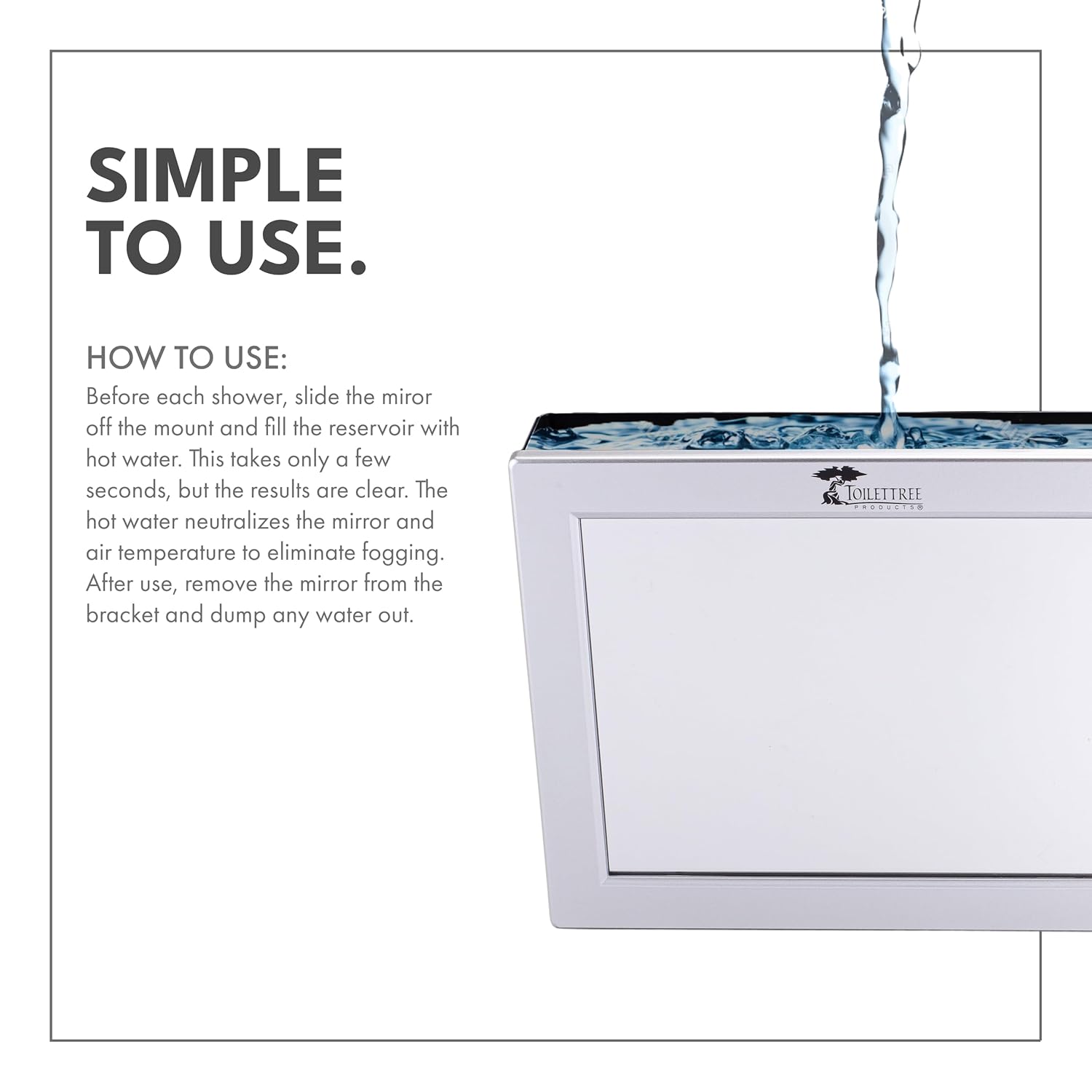 Fog-Free Shower Mirror with Squeegee