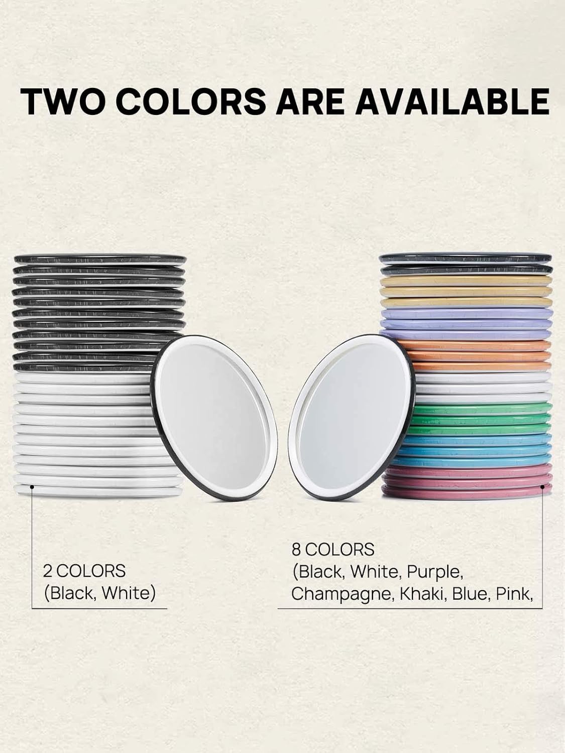 Getinbulk Compact Round Makeup Mirror 25inch 8Colors