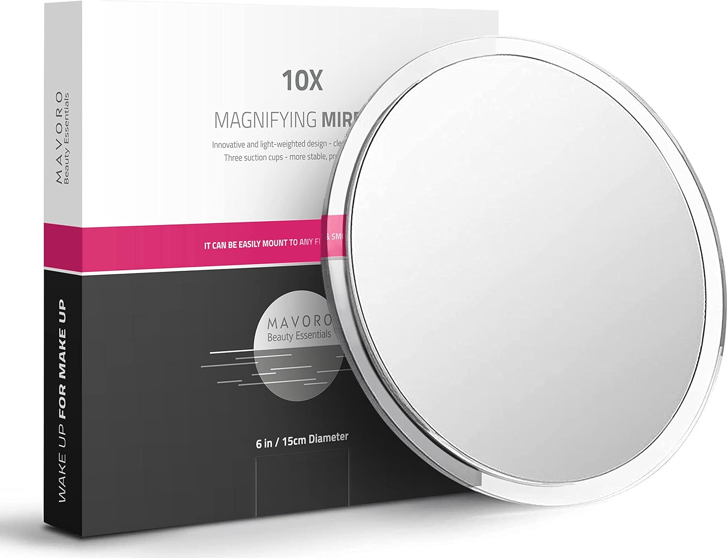 Mavoro 10X Magnifying Mirror with Suction Cups