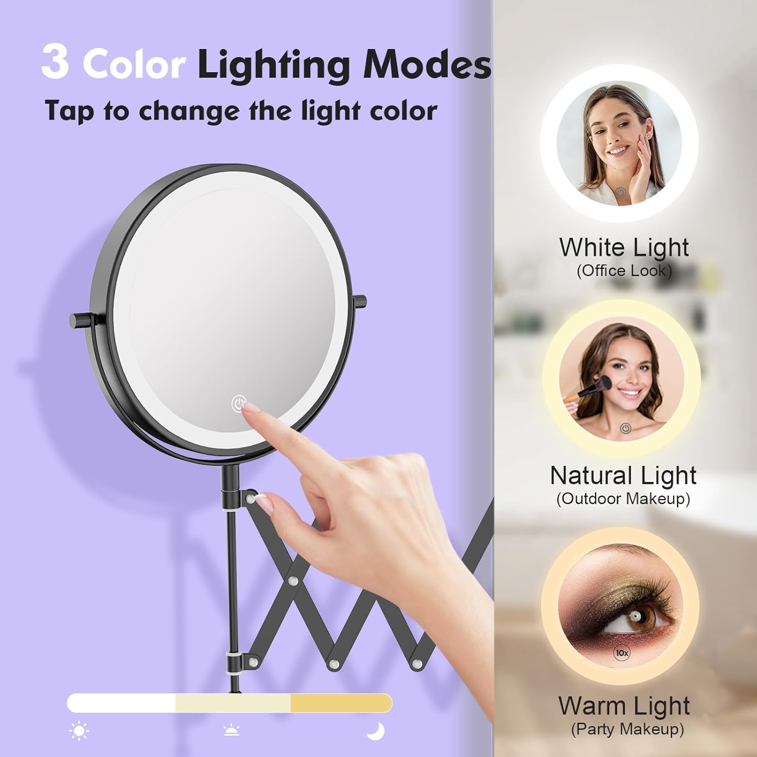 FASCINATE Wall-Mounted Reusable 8-10x Magnifying Mirror