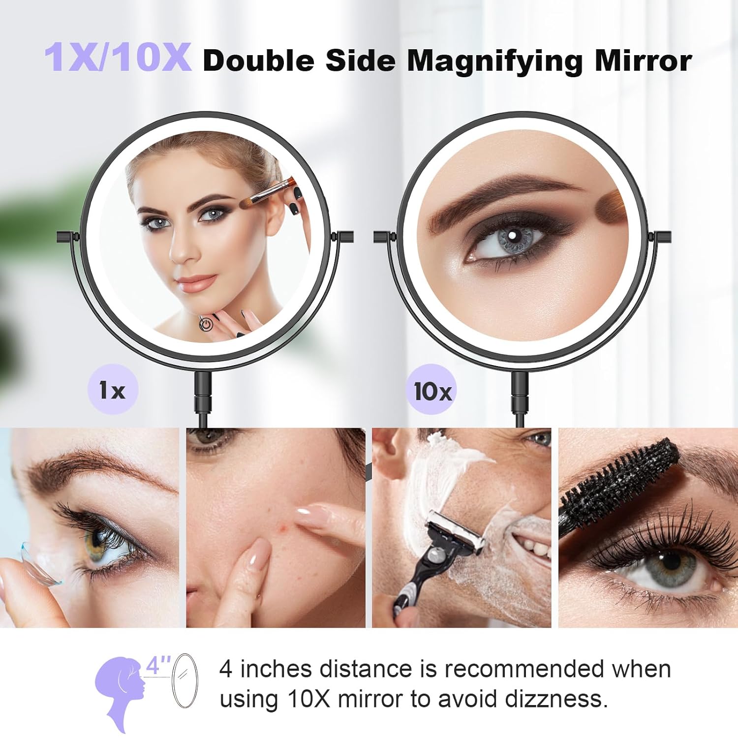 FASCINATE Wall-Mounted Reusable 8-10x Magnifying Mirror