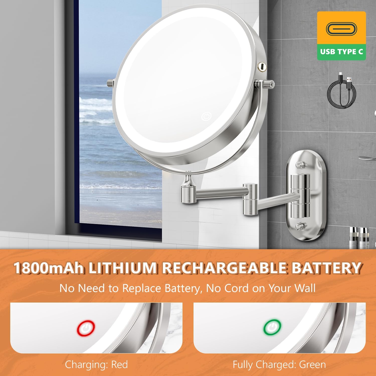 Flip-Flop Magnifying Makeup Mirror