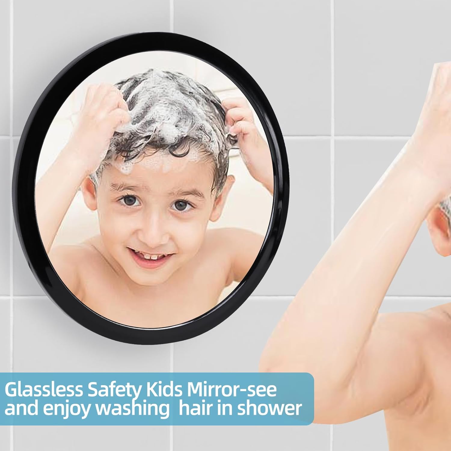 Perfect for Shaving Makeup in the Shower Suction-Closed Glassless Mirror