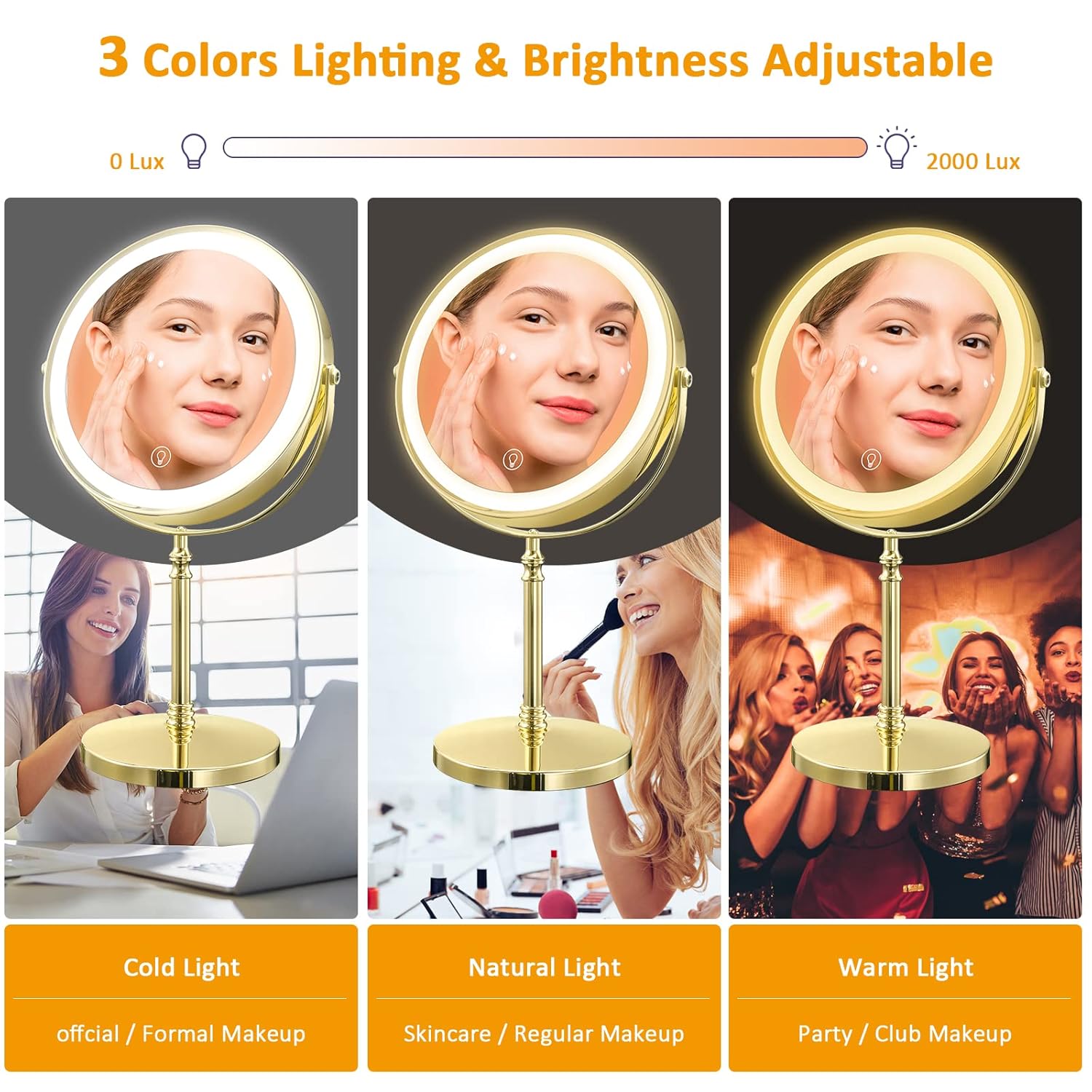 Chapelle 8-Inch Rechargeable Makeup Mirror