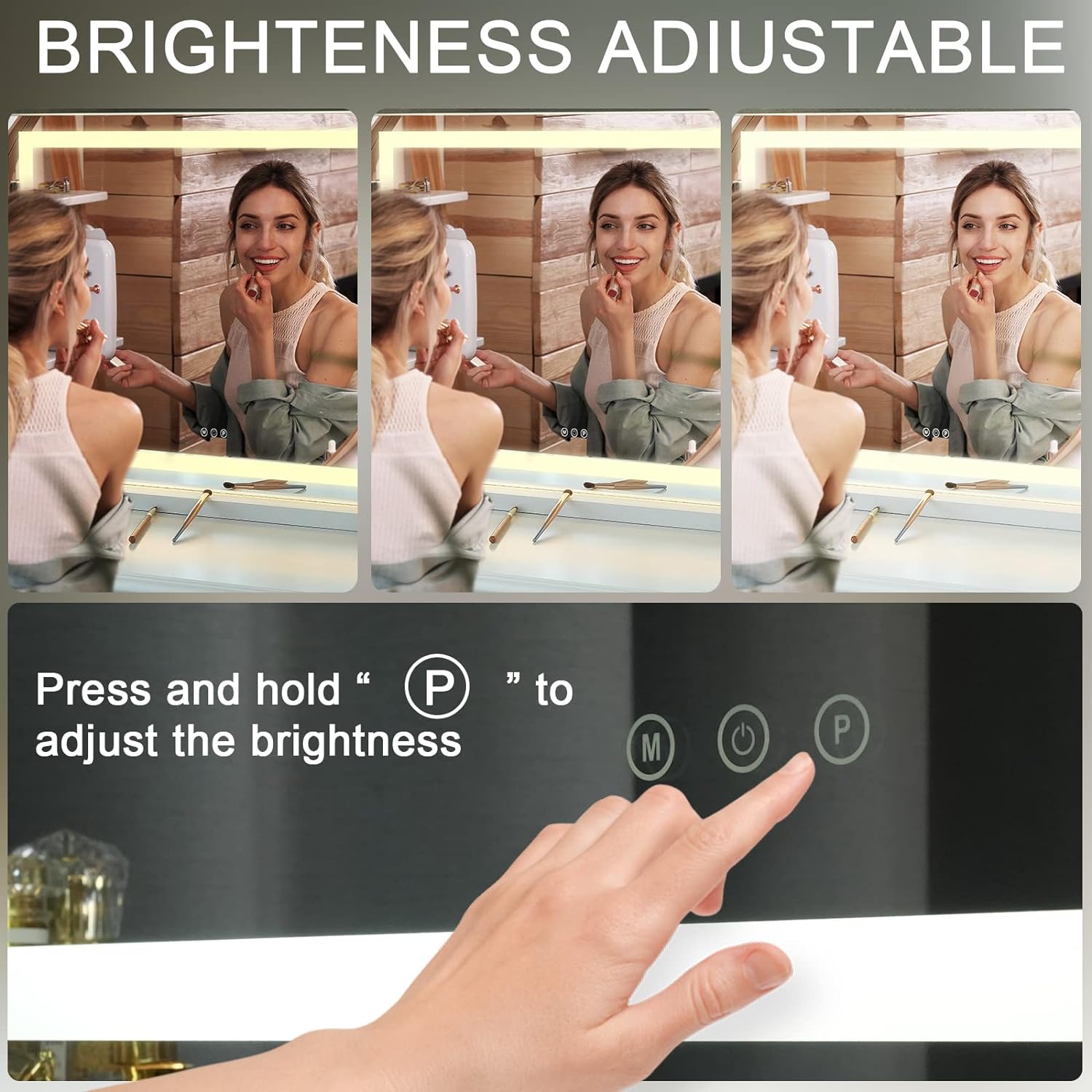 Sucedey 23x18 Inch Makeup Mirror with Lights and USB Charging