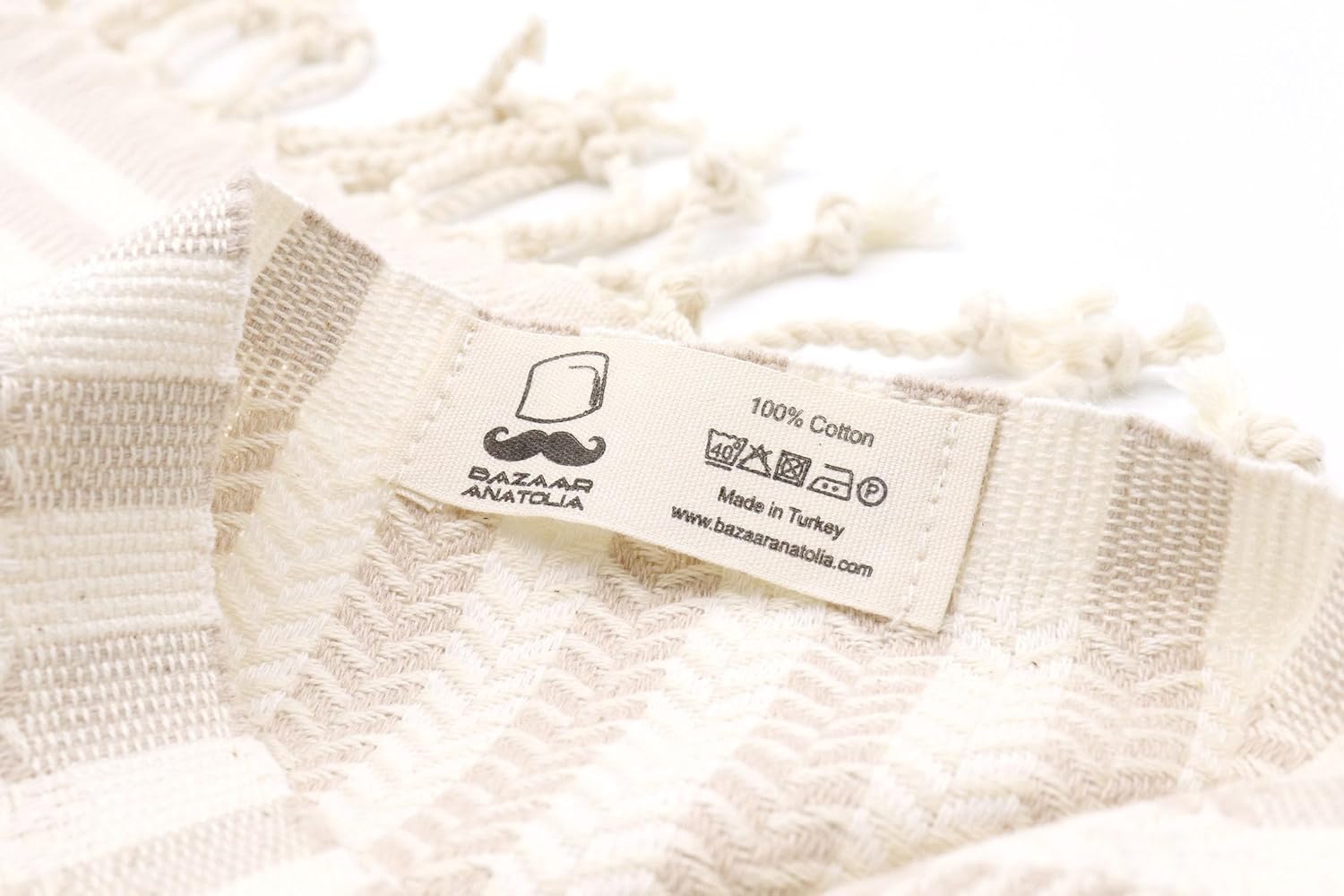 Bazaar Anatolia 100 Cotton Beach Towel 71x39 inches - Arpa Beige
