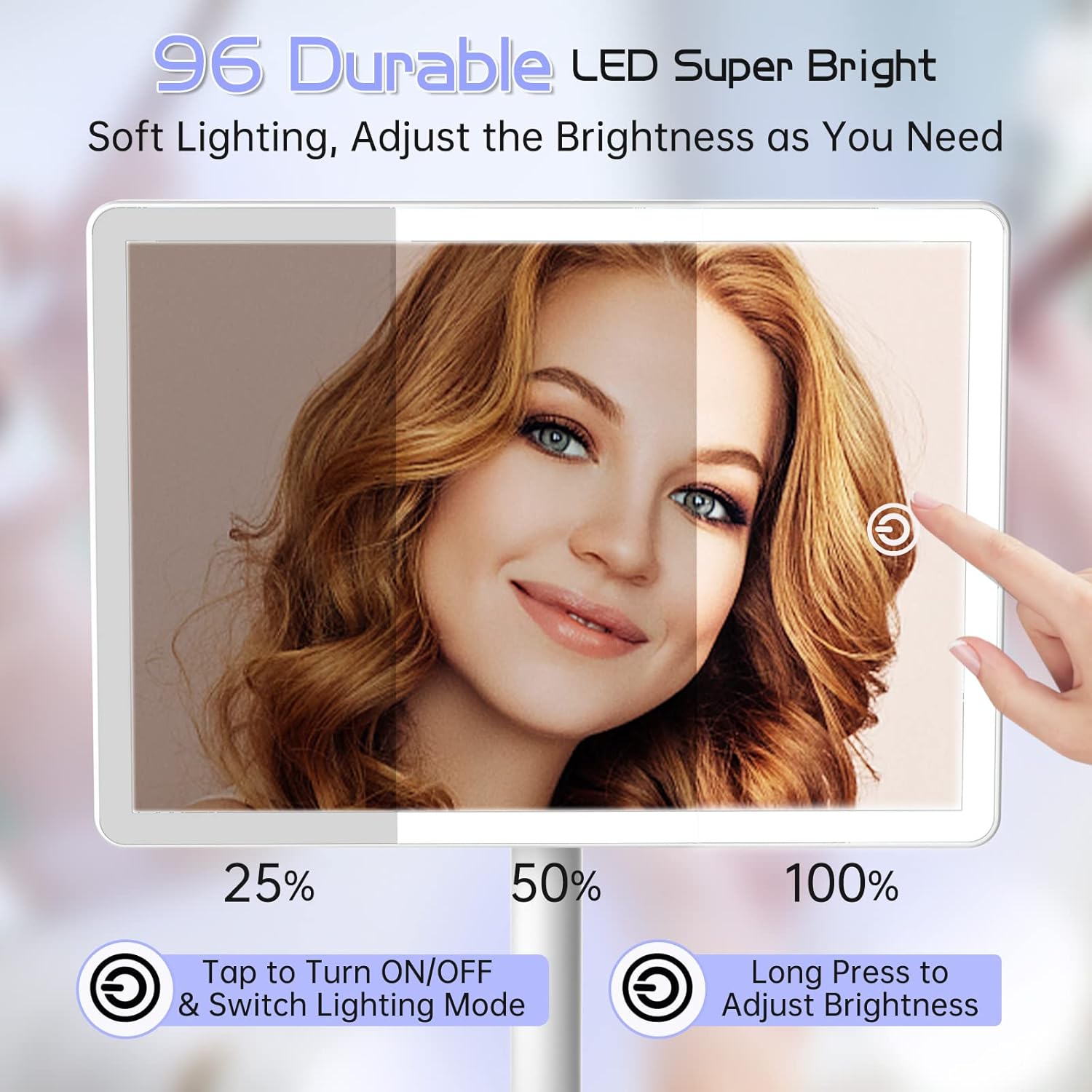 Precision Makeup Mirror with 96 Bright LEDs Compact Design