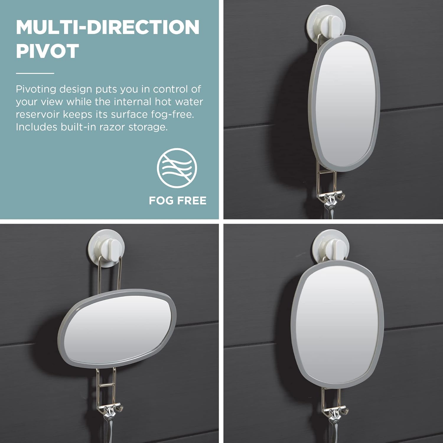 Zenna Home Rustless Rust-Proof Shower Mirror