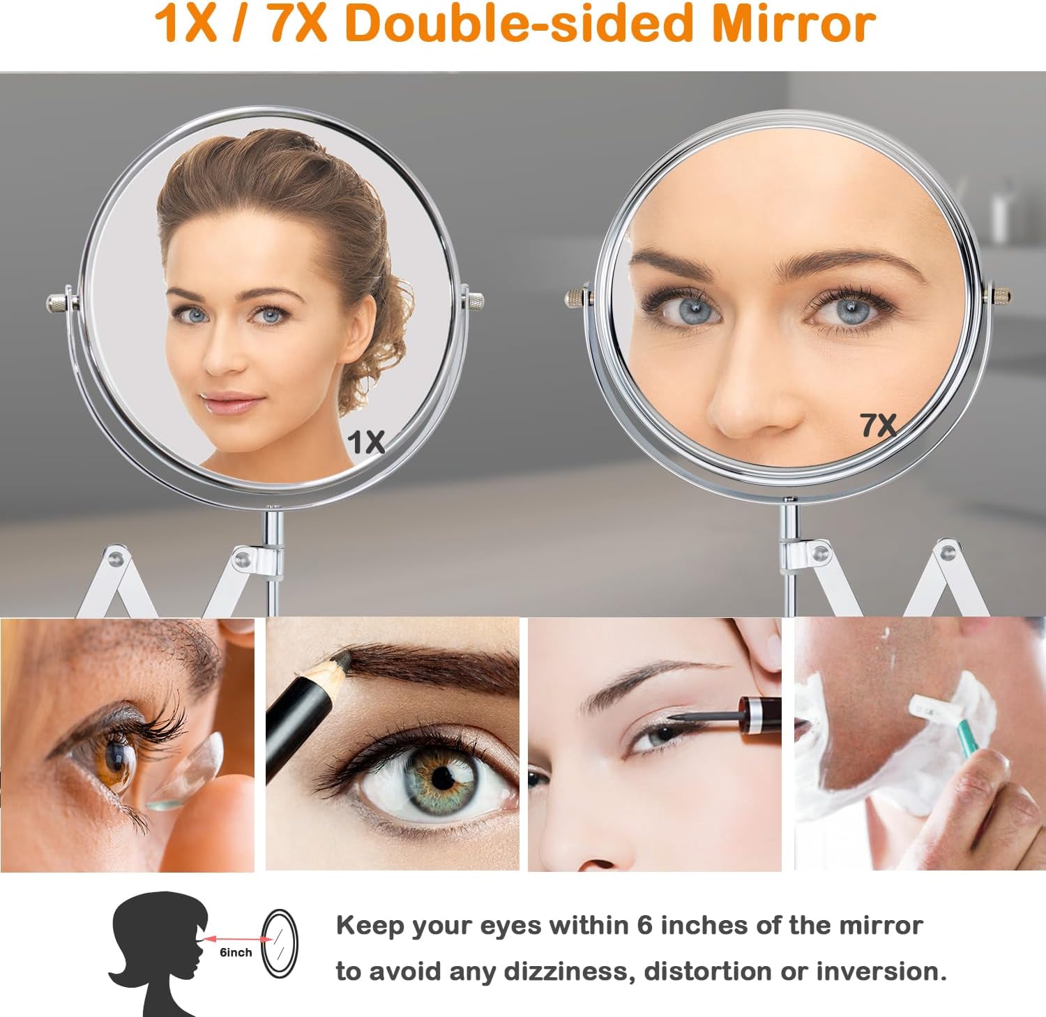 WELL W LINK 7-inch Wall-Mounted Makeup Mirror