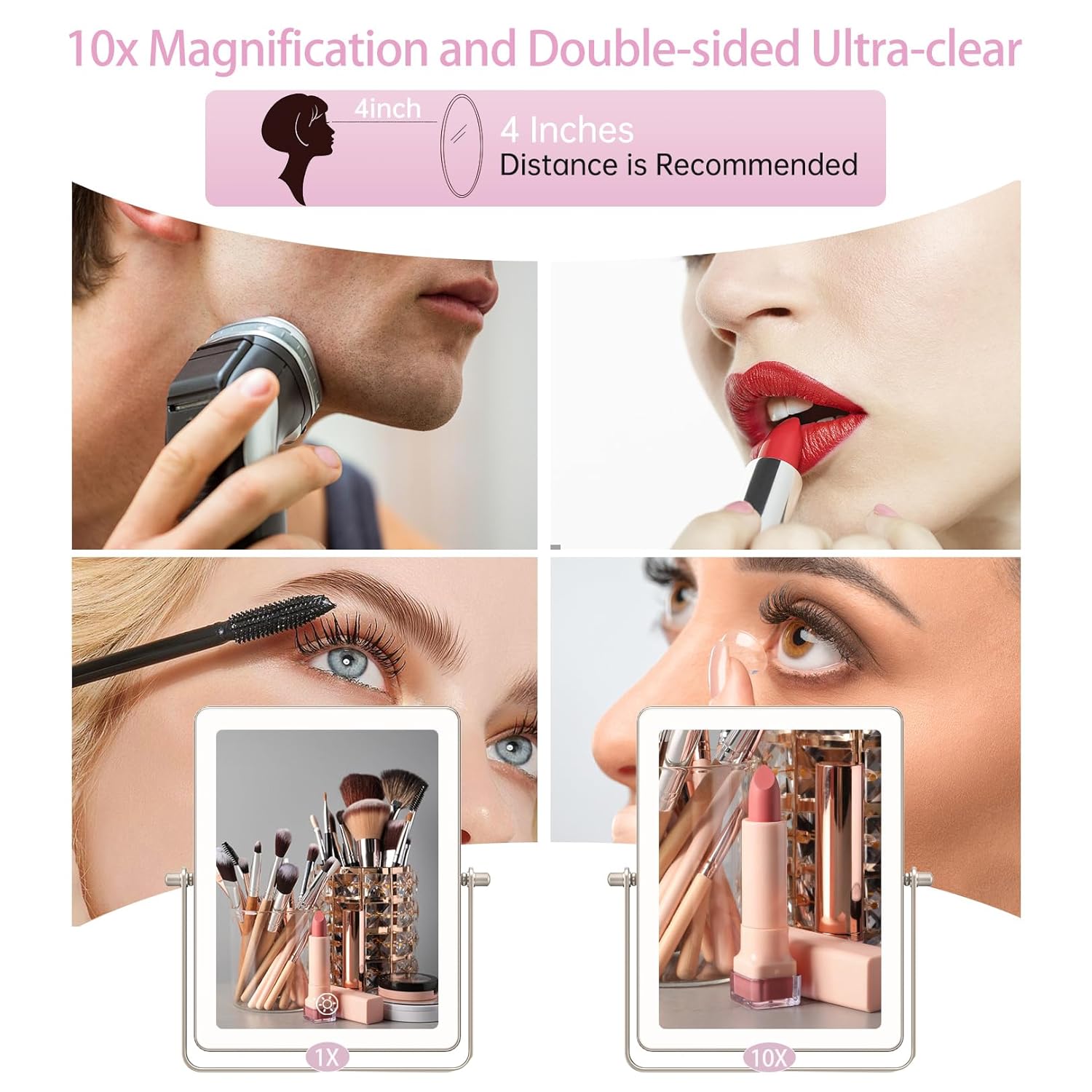 FASCINATE Rechargeable Wall-Mounted Makeup Mirror