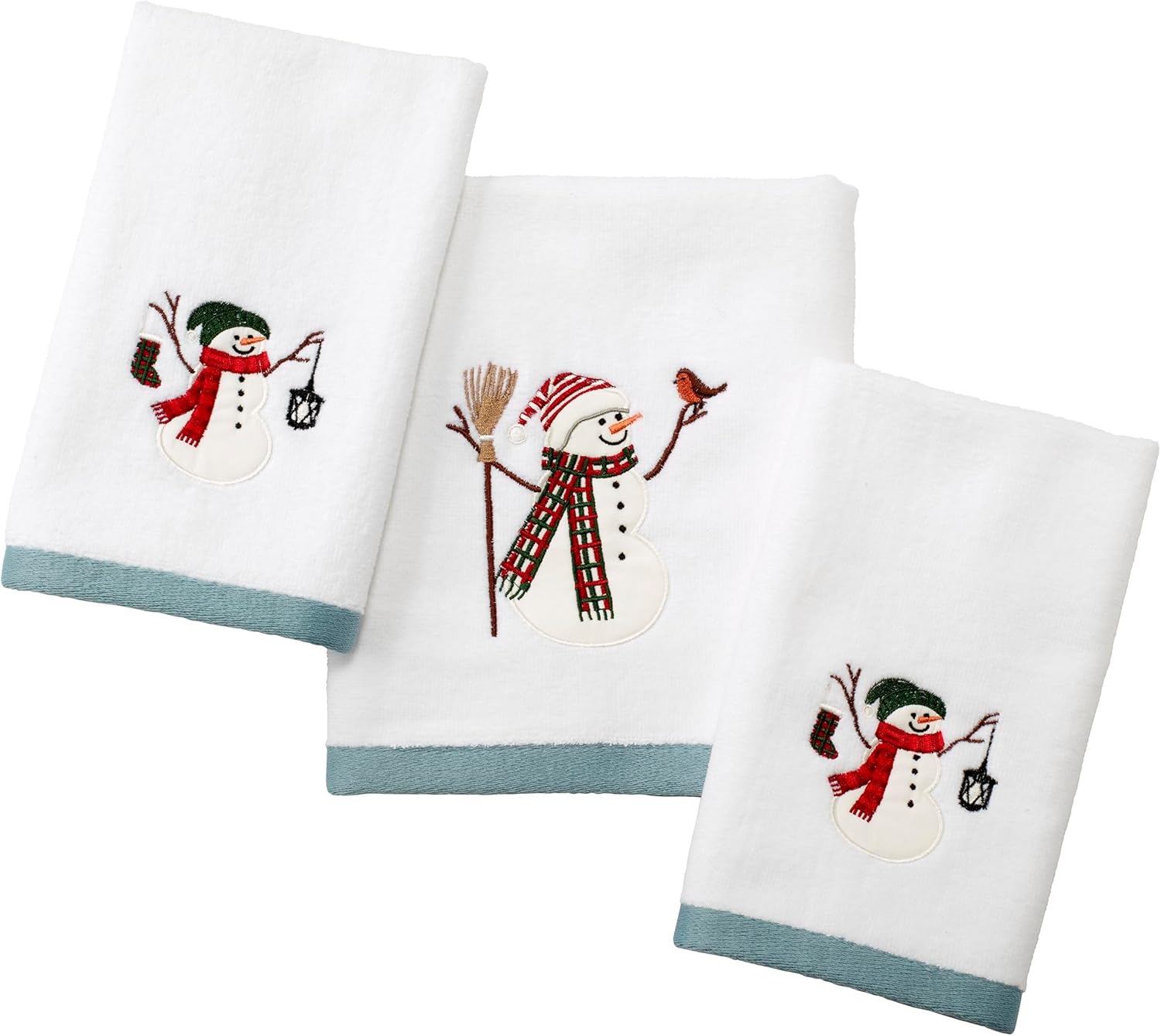 Avanti Linens Snowman Park Collection Fingertip Towels Multicolor