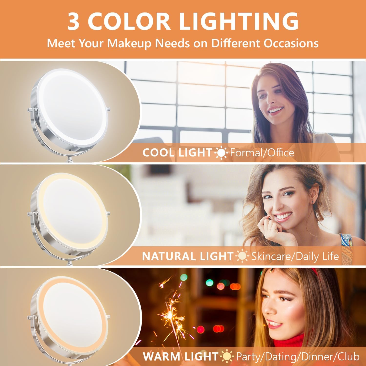 Flip-Flop Magnifying Makeup Mirror