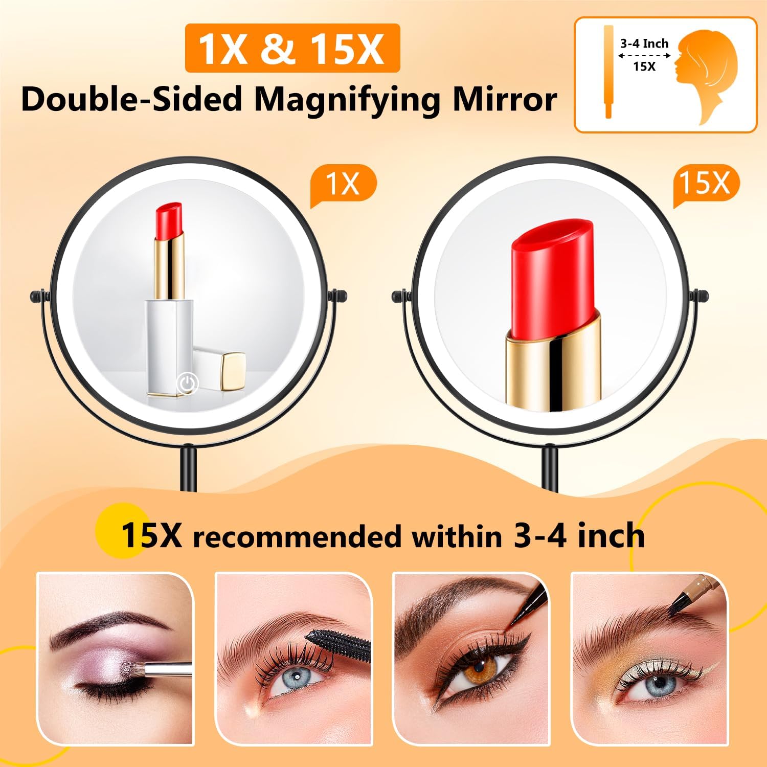ALHAKIN 9 Lighted Makeup Mirror
