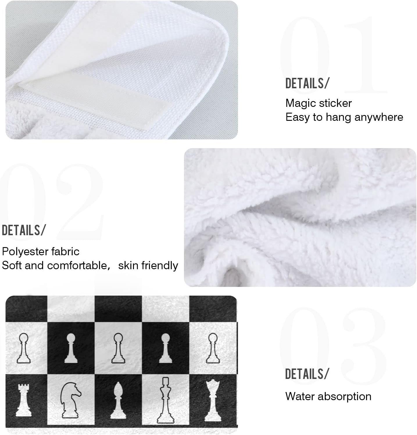 Chess Silhouette Kitchen Towels Set 2PCS