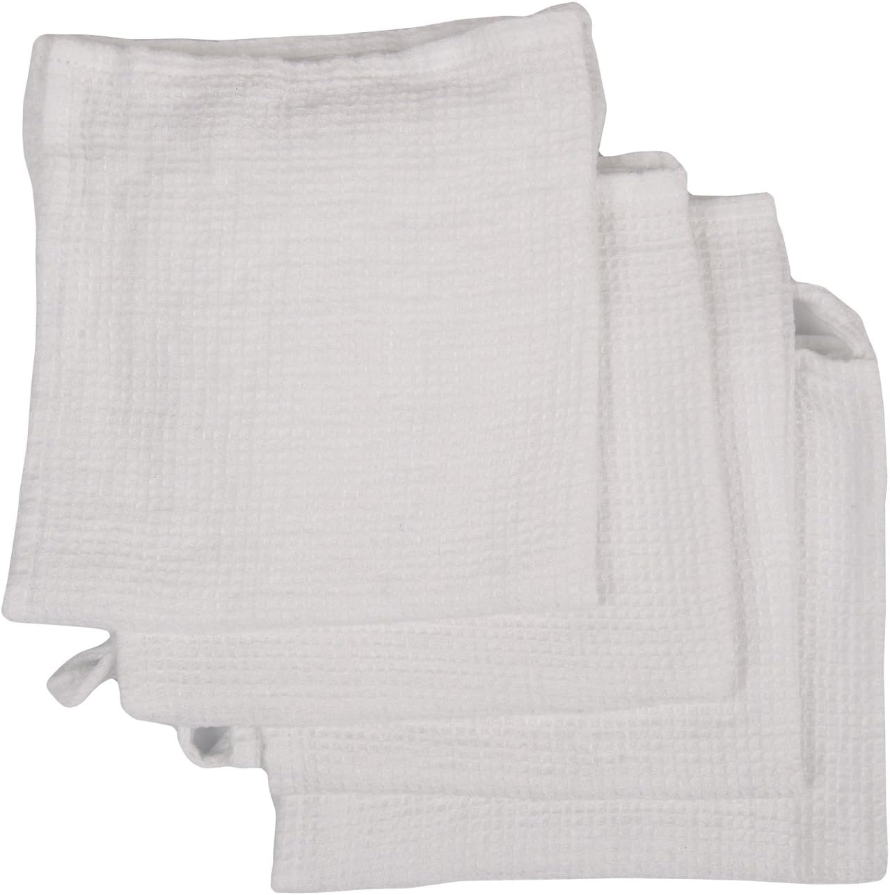 LinenMe Wash Cloths x4 12x12 Inch Optical White