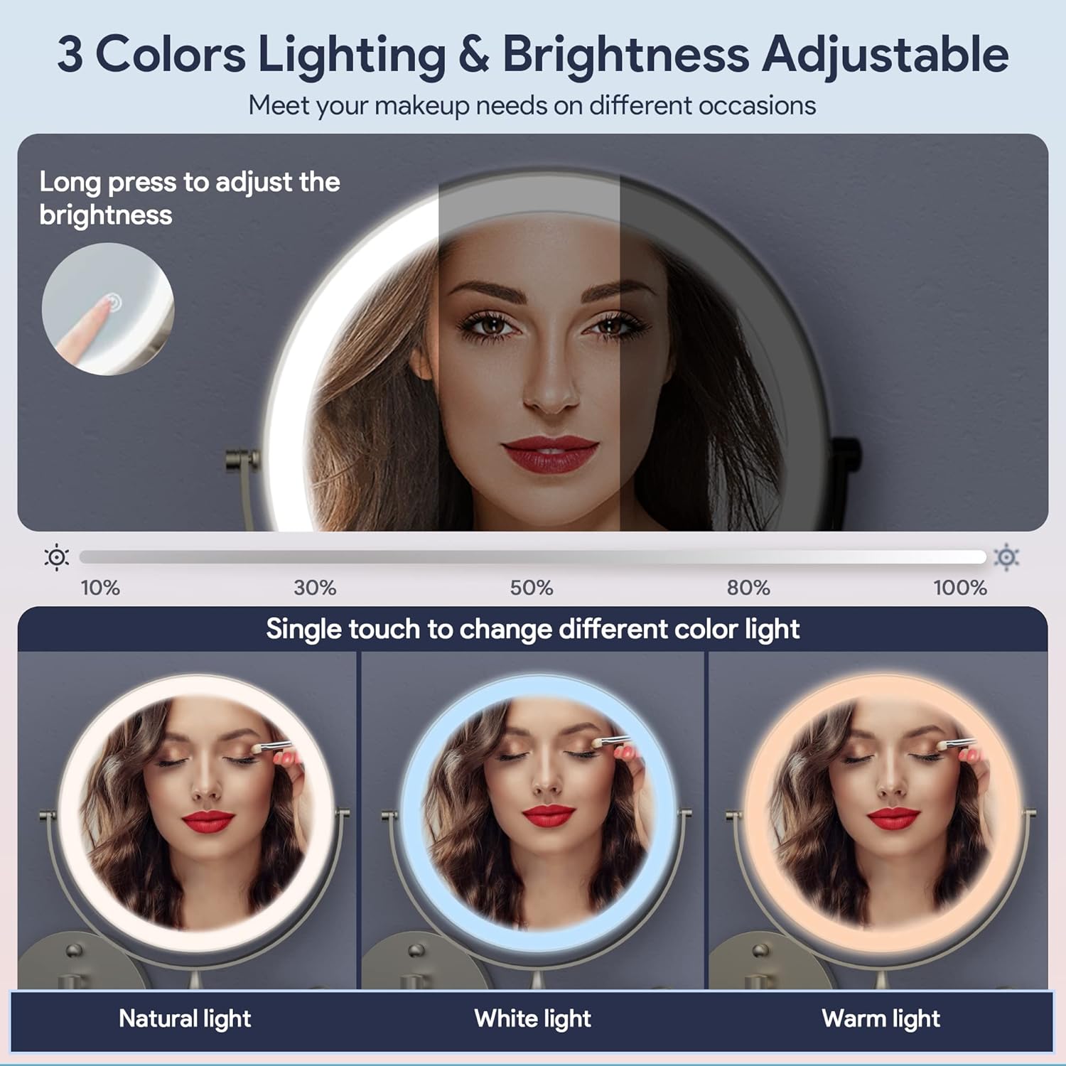 HD Wall-Mounted Makeup Mirror for Daily Use