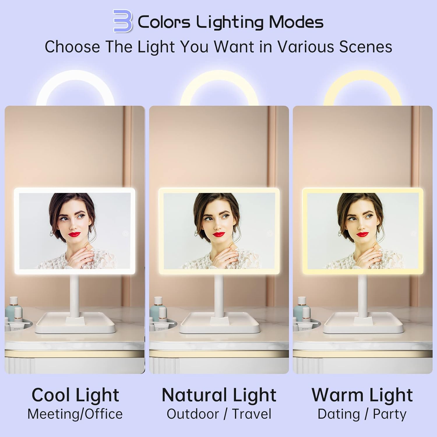 Precision Makeup Mirror with 96 Bright LEDs Compact Design