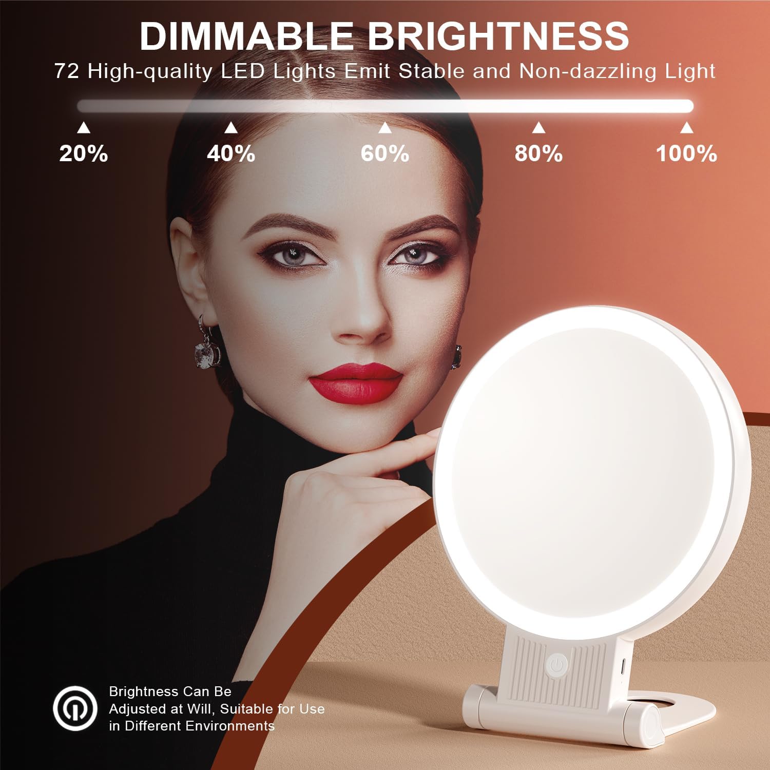 1X30X Magnifying Mirror with Light Double-Sided Portable auxmircom