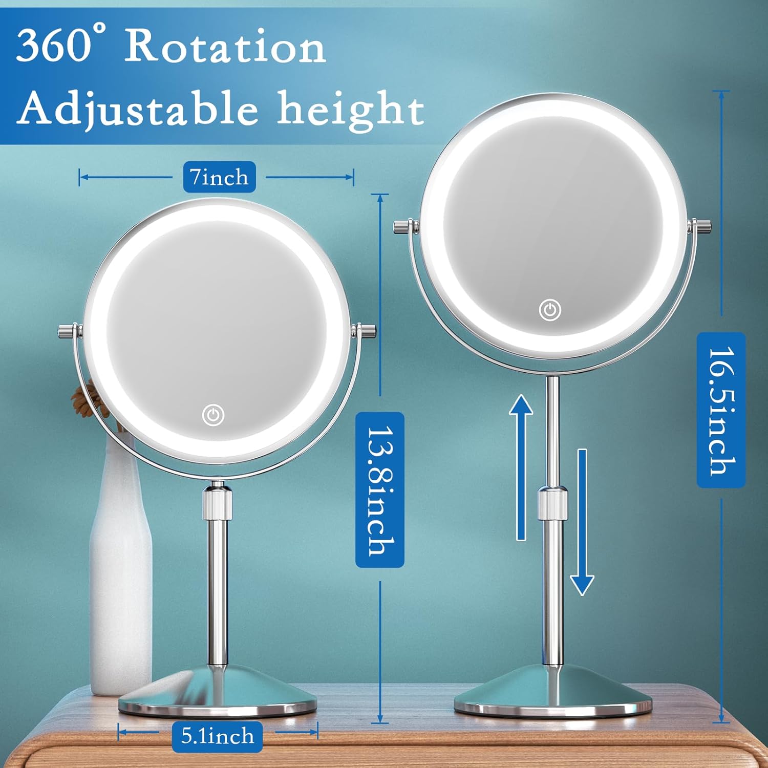 Professional 10X Magnifying Vanity Mirror with Lights