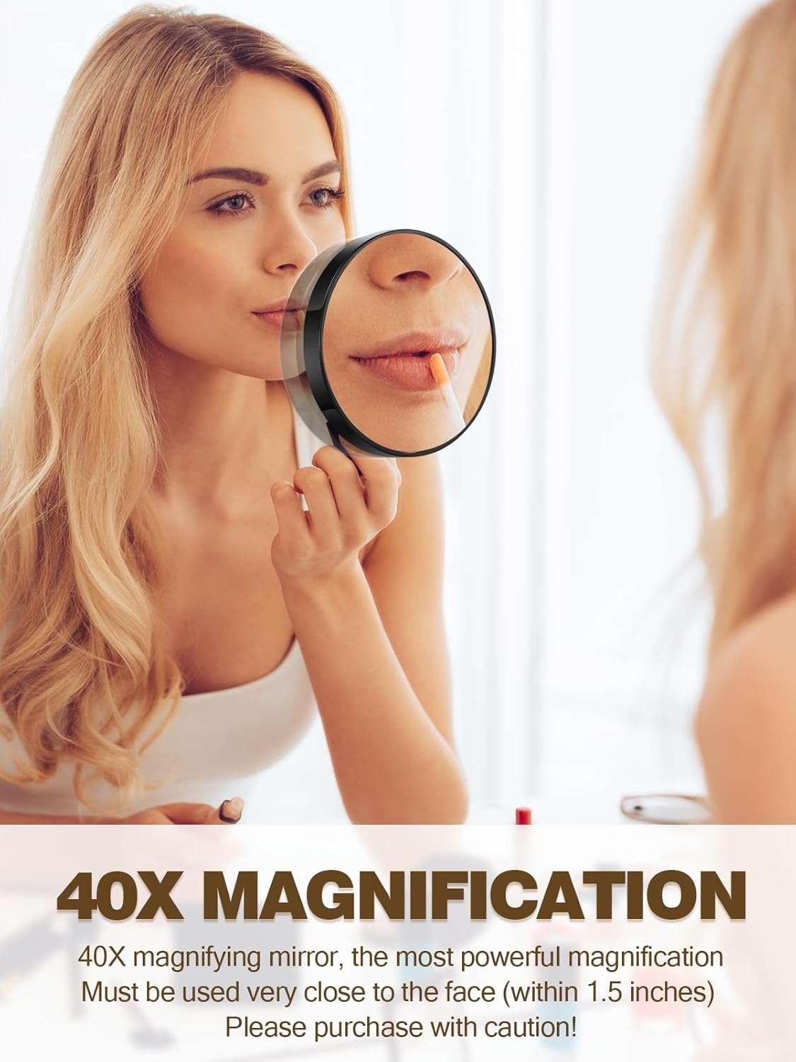 40X Magnifying Mirror with Suction Cups