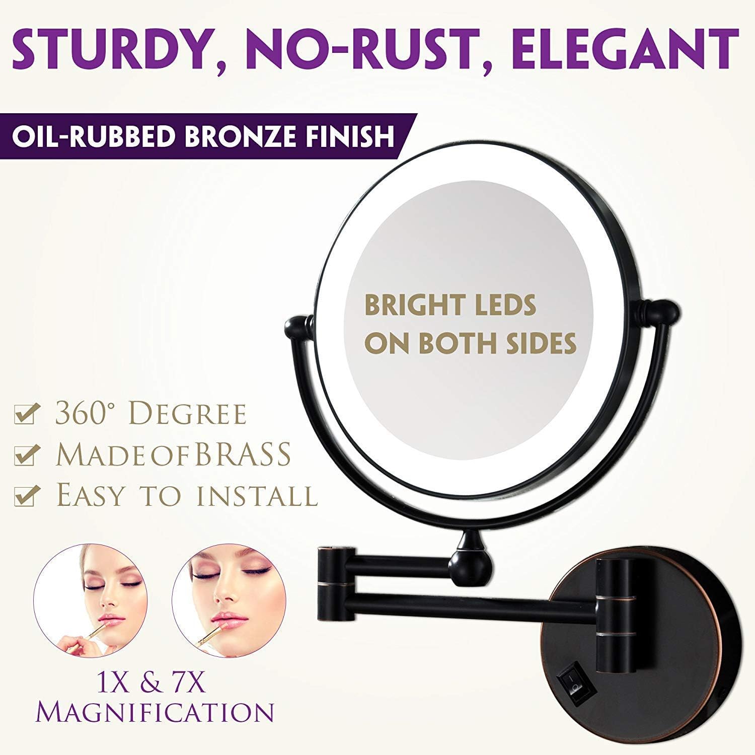 LCARY Travel Makeup Mirror