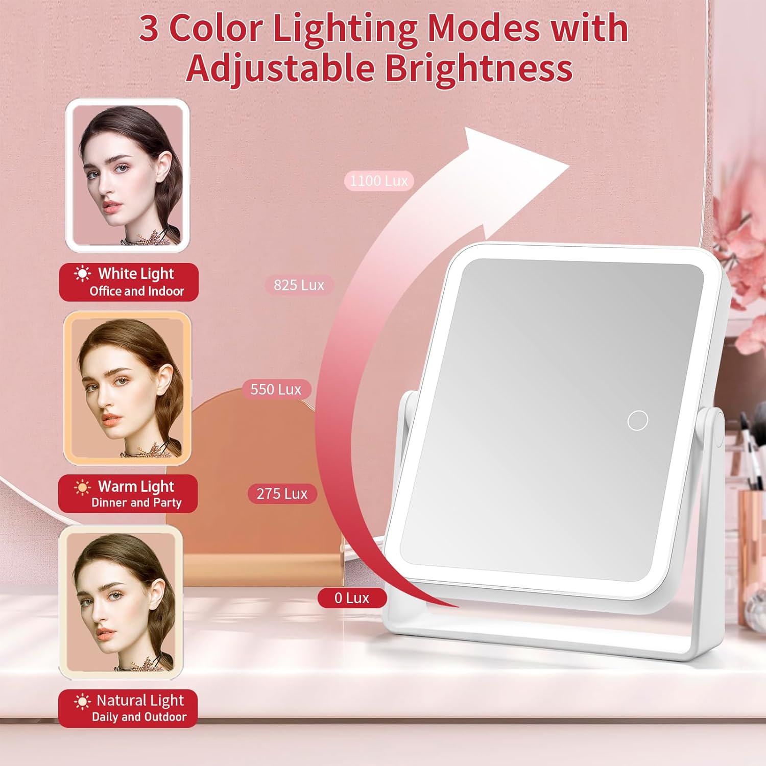 Travel Makeup Mirror with 10X Magnification