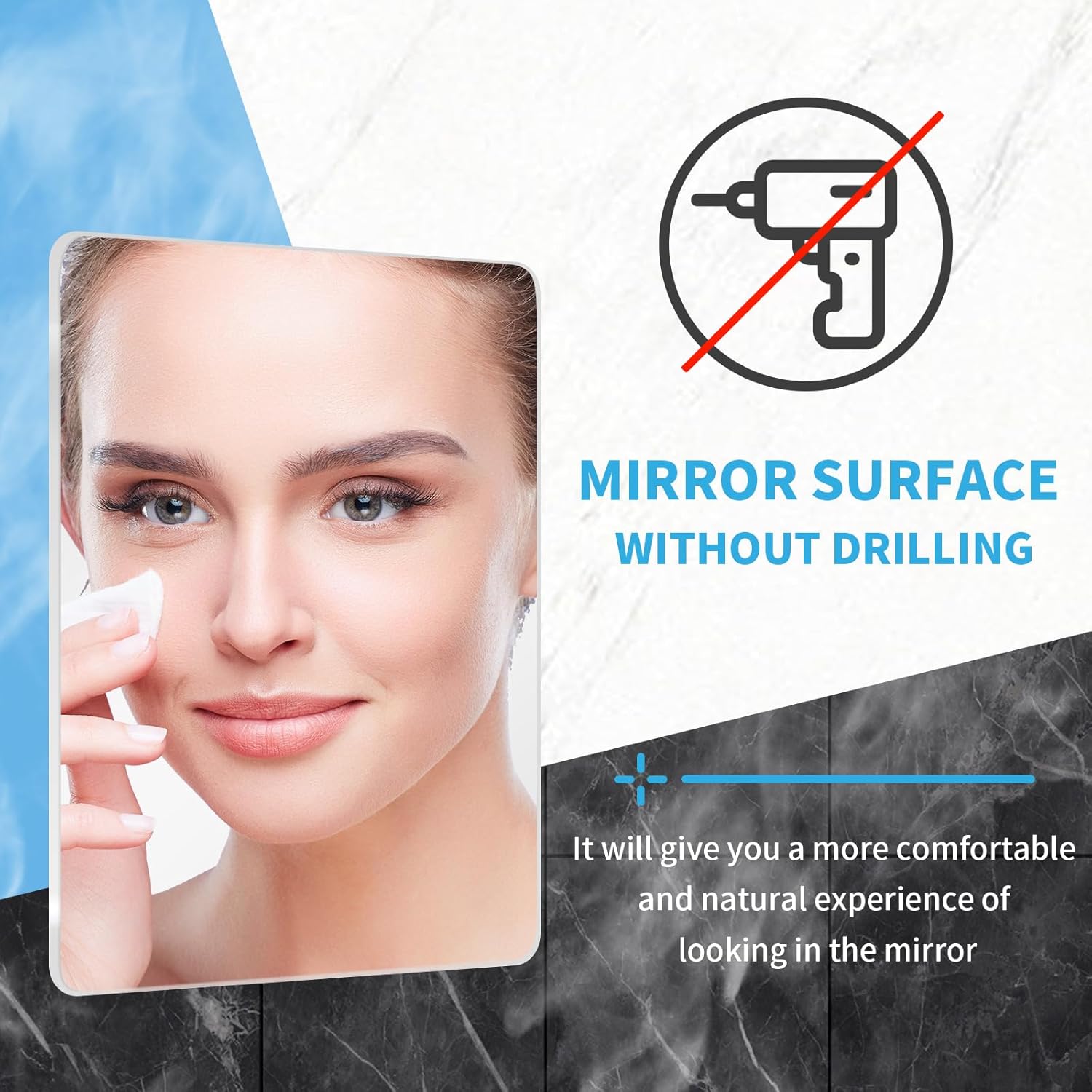 Fogless Shower Mirror with Razor Holder for Easy Shaving Safety